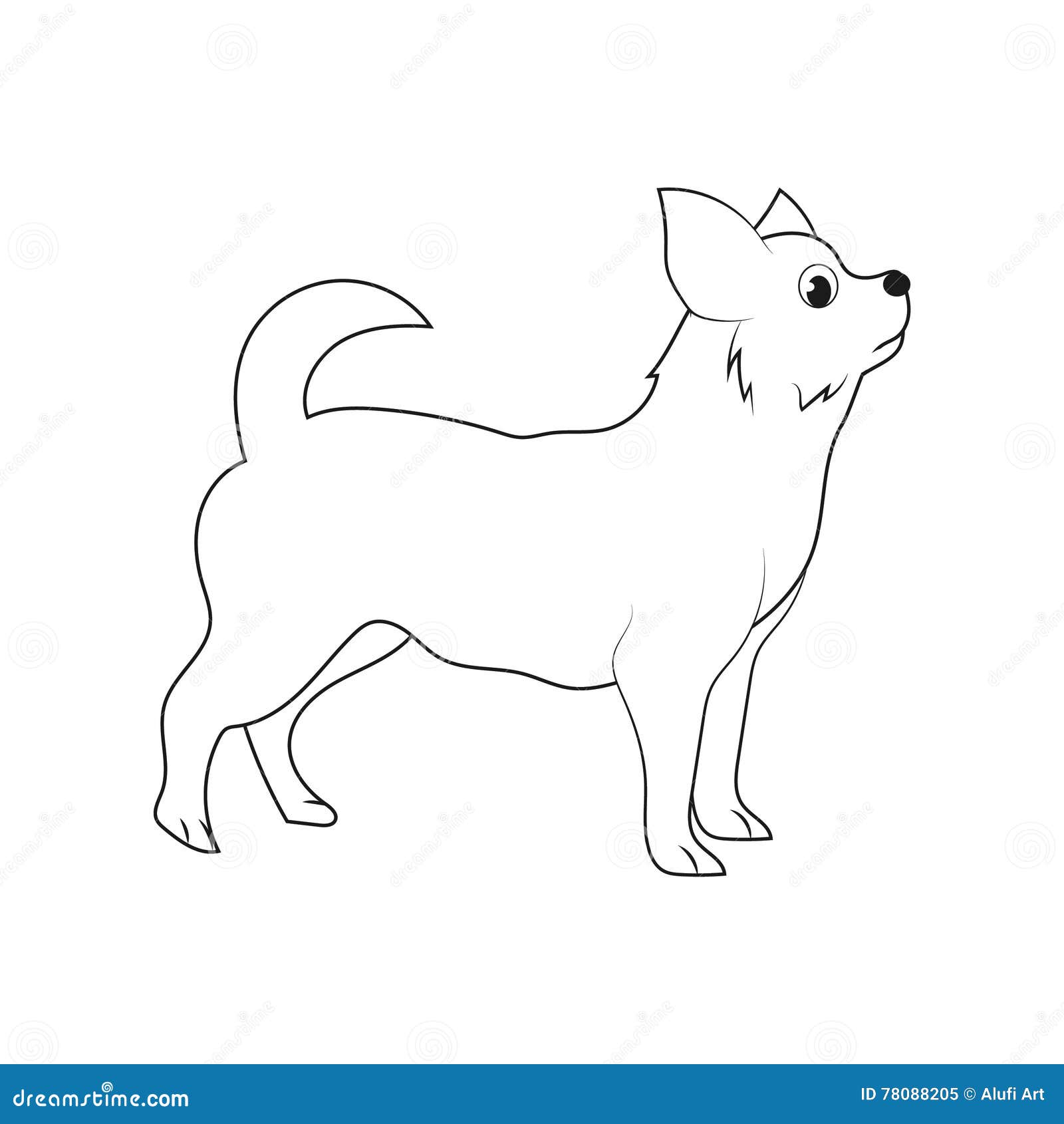 Standing Dog From Side View Outline Stock Illustration