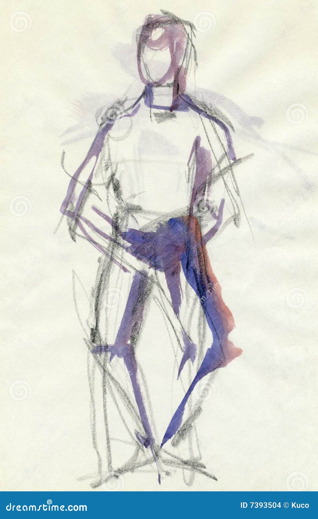 Standing Man, Drawing Stock Images - Image: 7393504