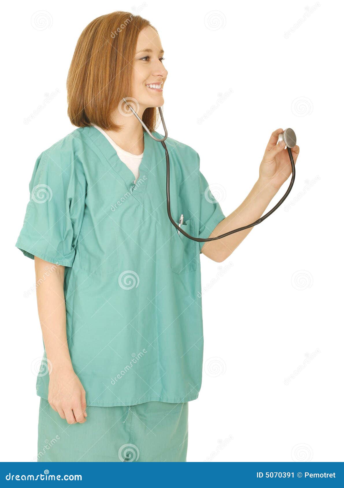 Standing Nurse Holding Stethos Stock Image Image of profession
