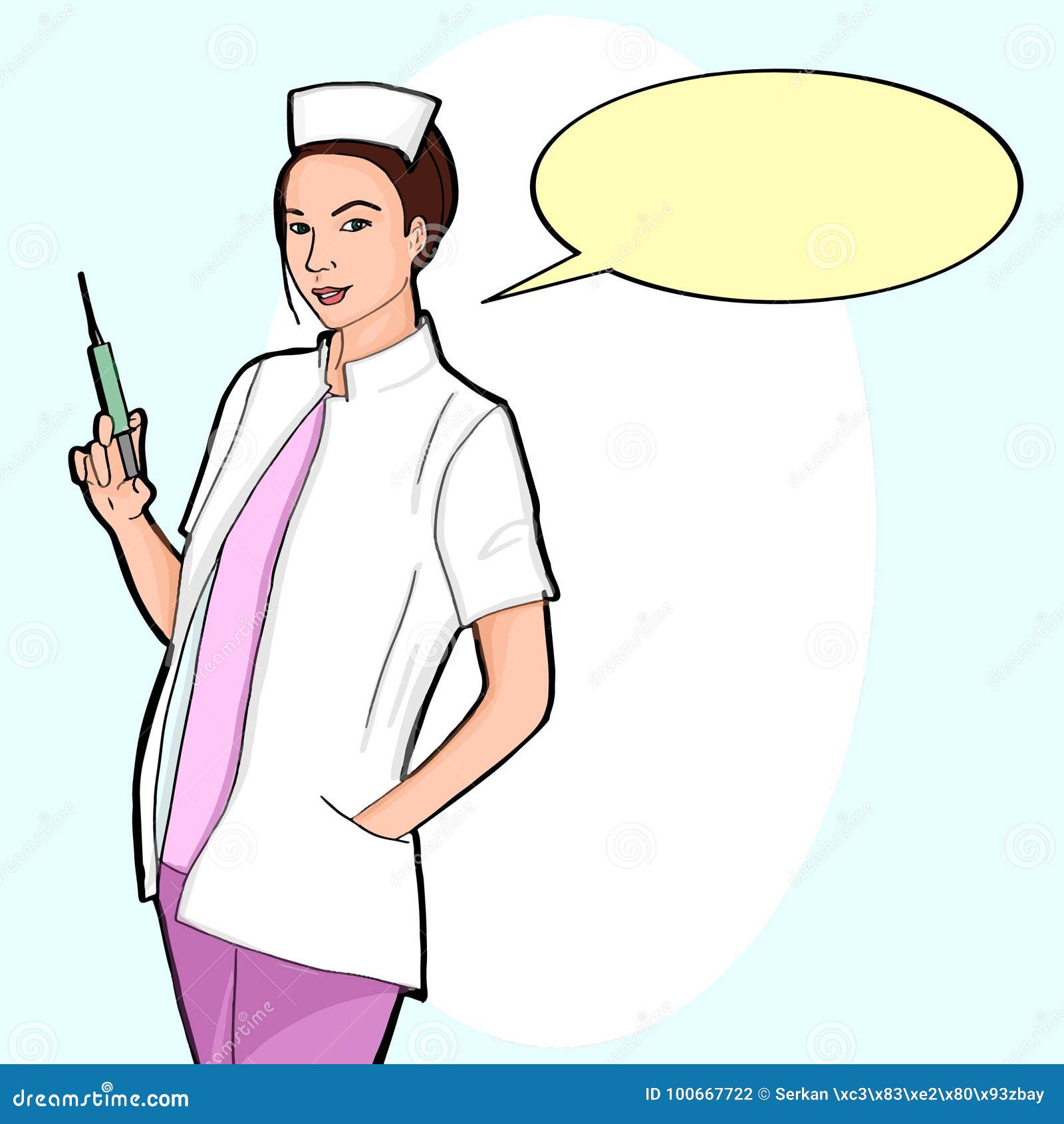 Standing nurse stock vector. Illustration of person 100667722