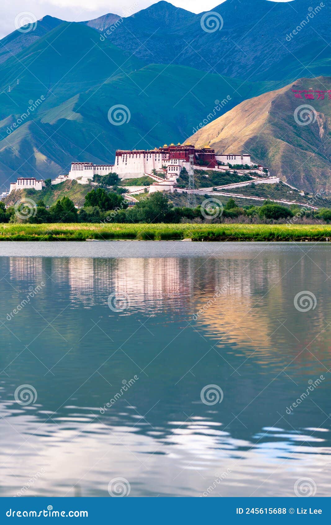 the potala palace, the holy place of tibetan buddhism by lake