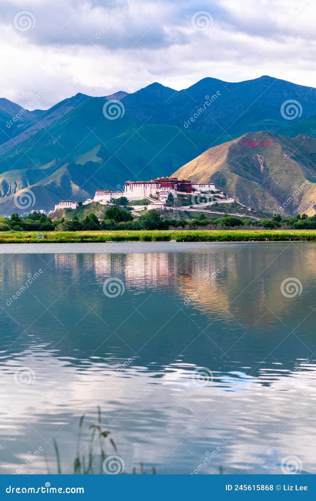 the potala palace, the holy place of tibetan buddhism by lake