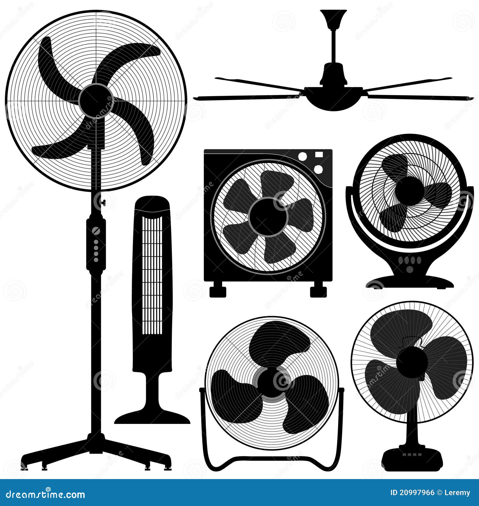 Standing Table Ceiling Fan Design Stock Vector Illustration Of