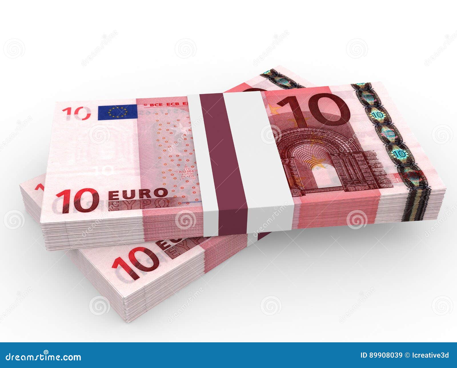 evalueren Marine Trouwens Stapels van Geld Tien Euro stock illustratie. Illustration of overvloed -  89908039