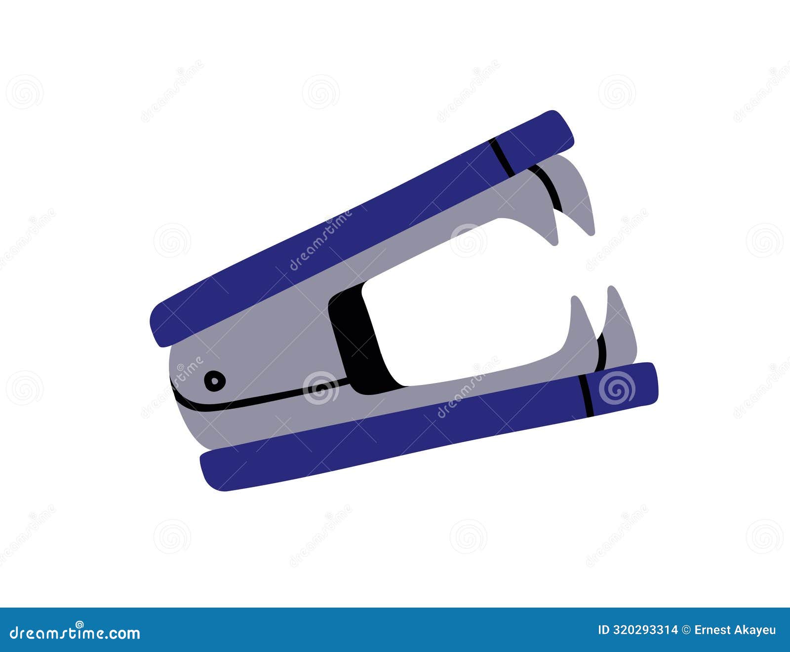 staple remover, office tool. metal extractor, stapler with curved jaws. stationery, extracting accessory. flat graphic