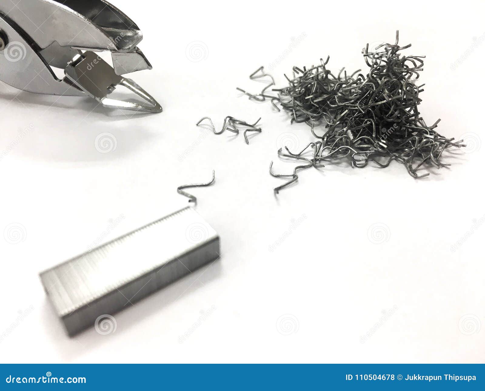 Staple Stapler Staples are Pulled Out. Stock Photo - Image of grey ...