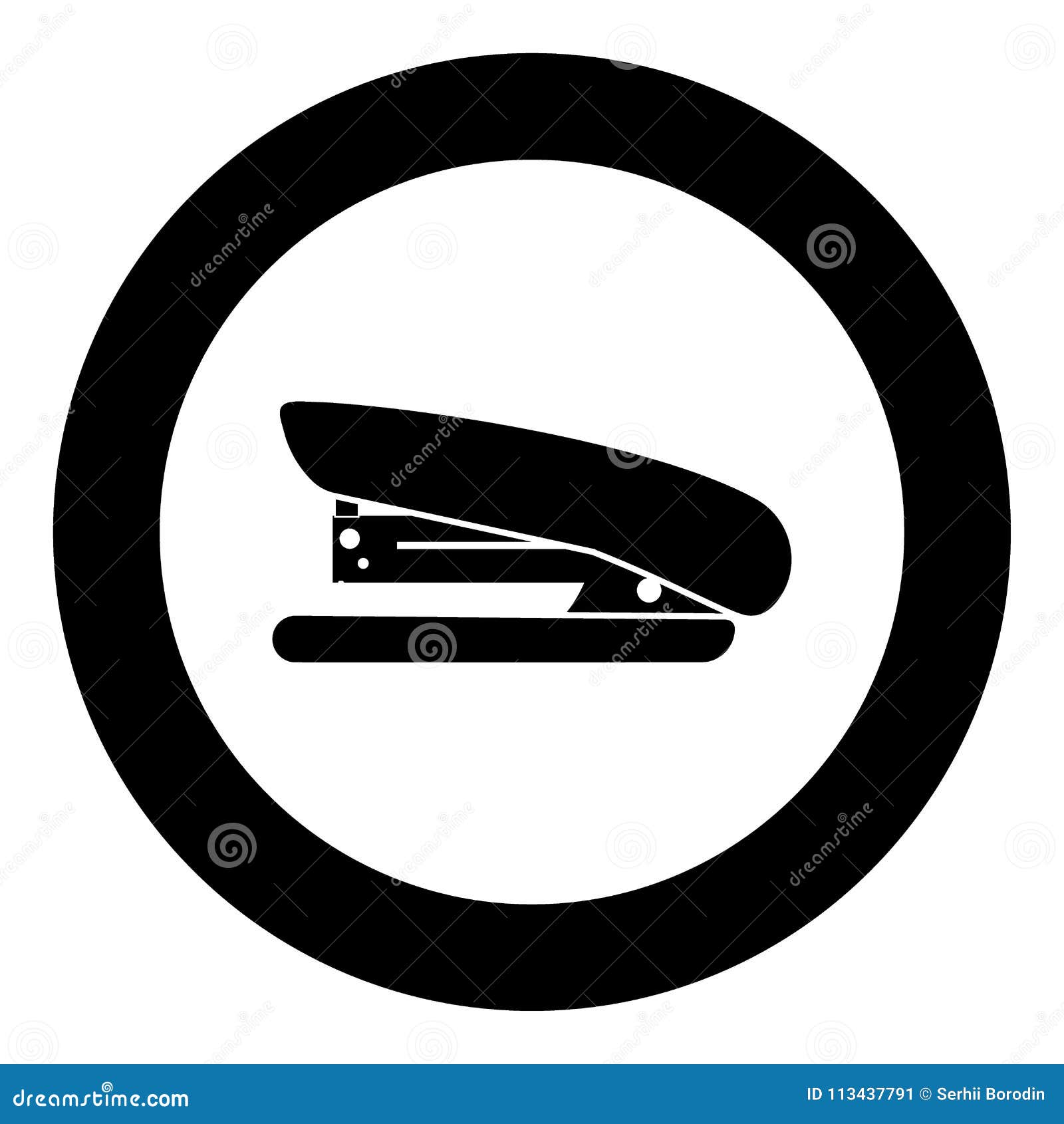 stapler icon black color in circle