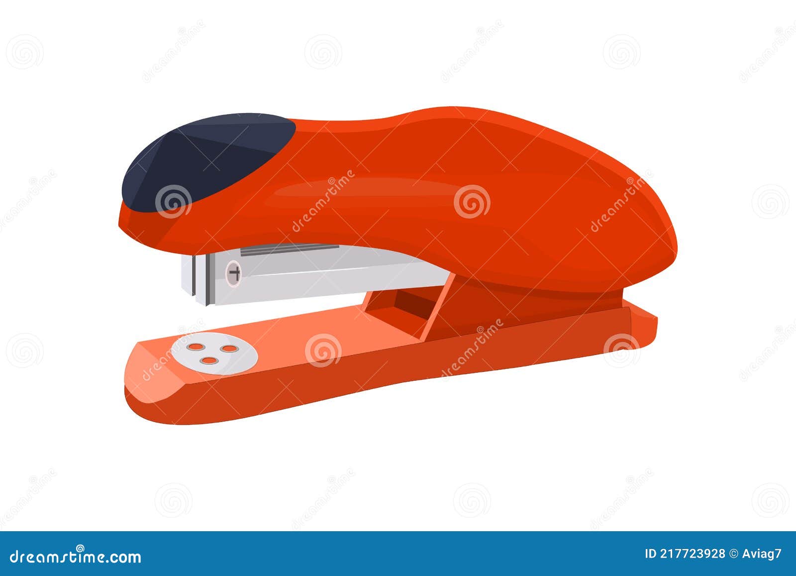 stapler  on white background. red office stapler for stapling paper.