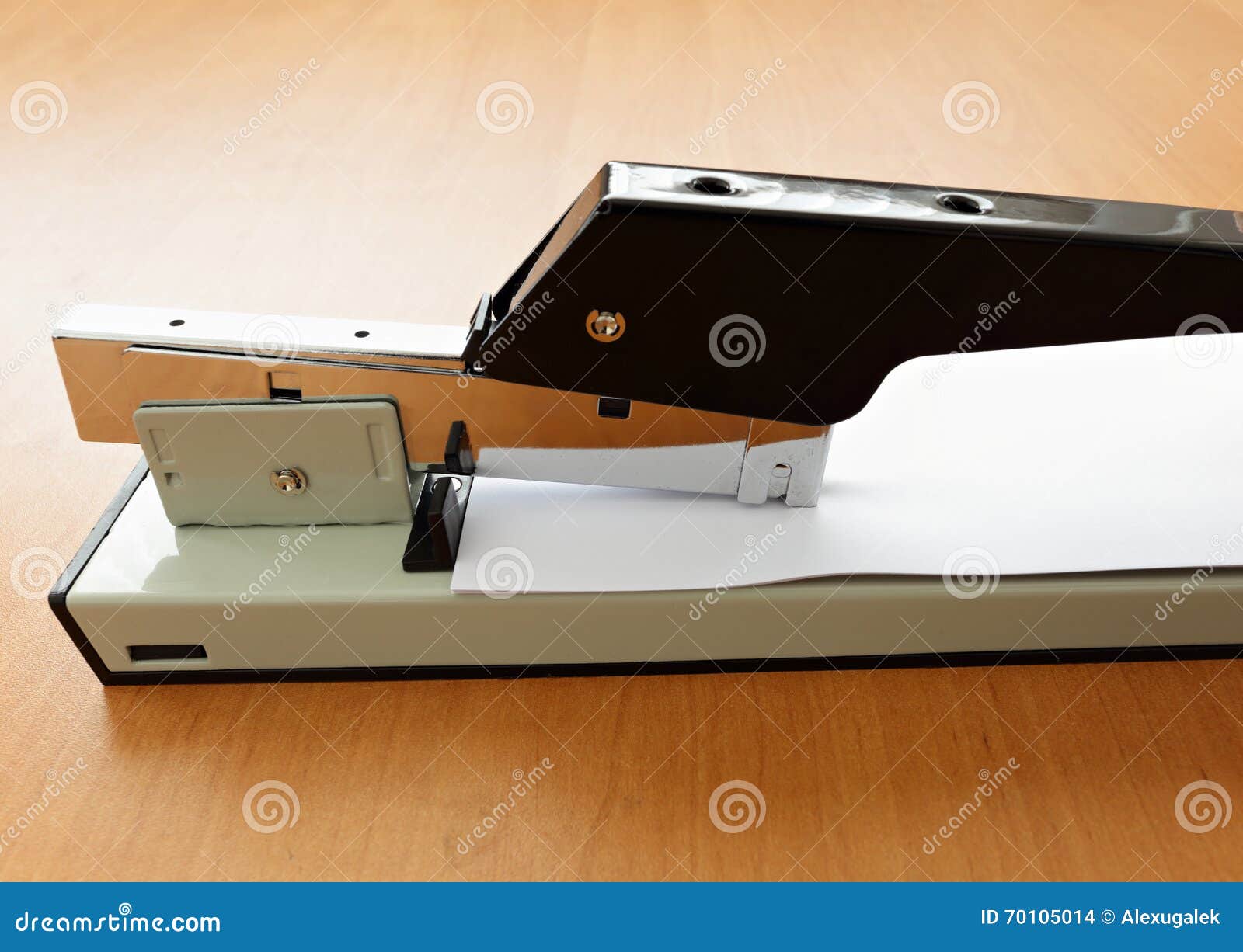 Stapler in Progress, Stapling Paper Stock Photo Image of closeup