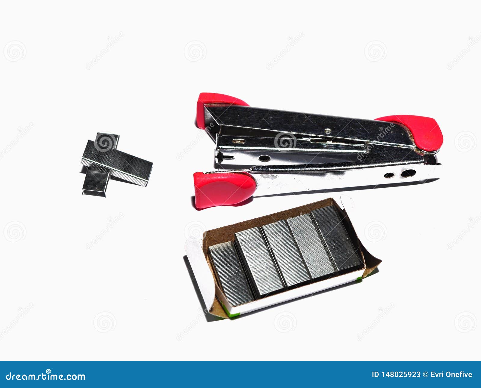 Stapler And Staples Isolated On White Background Stock Image