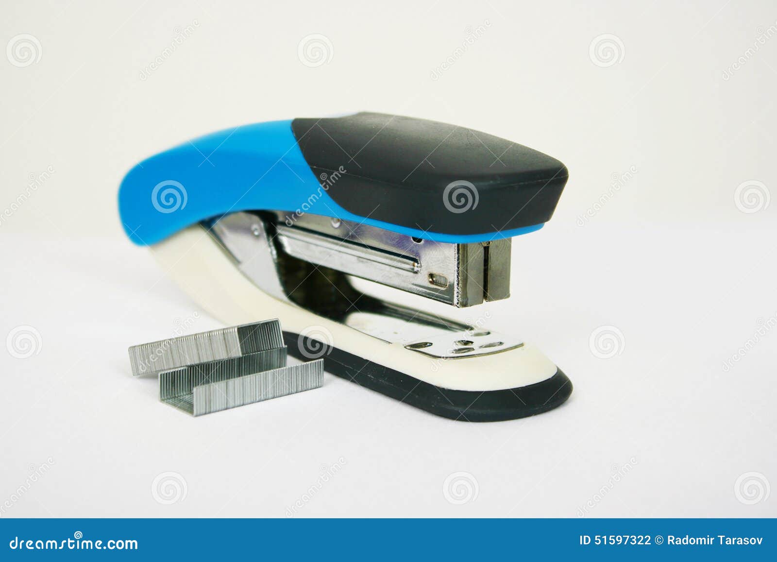 Stapler with Staples on a Light Background Stock Photo Image of
