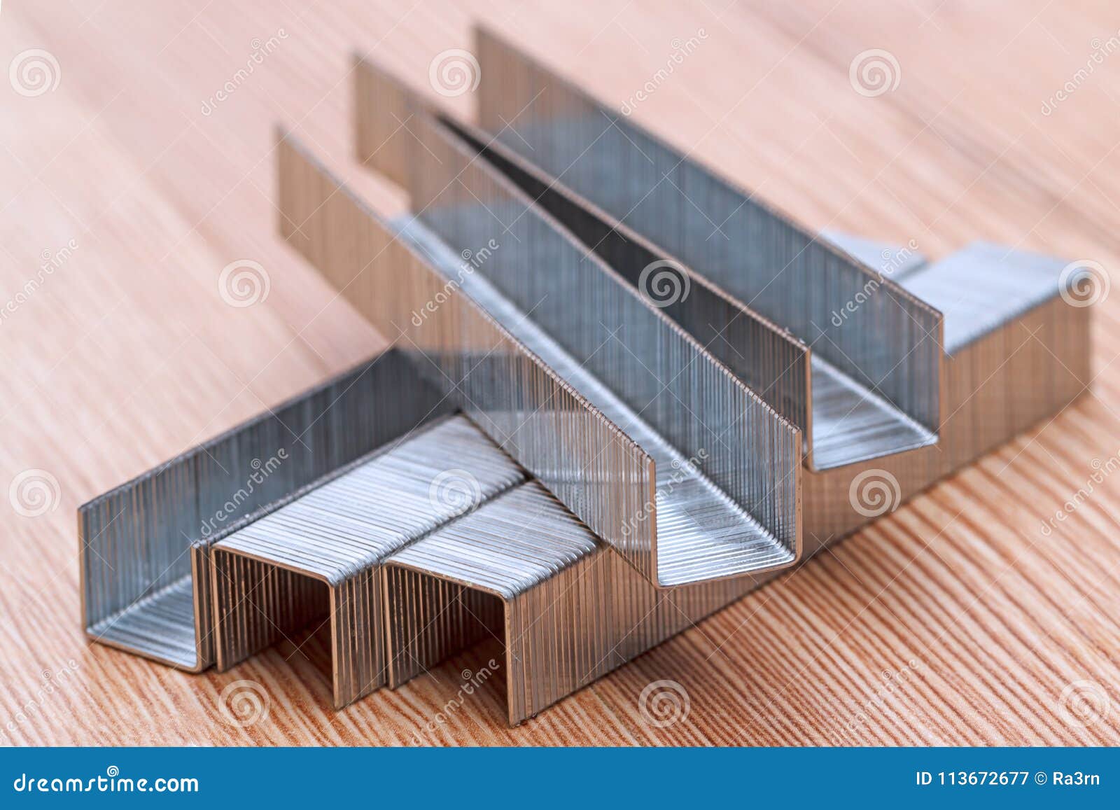 Staples for Construction Stapler Stock Image Image of working