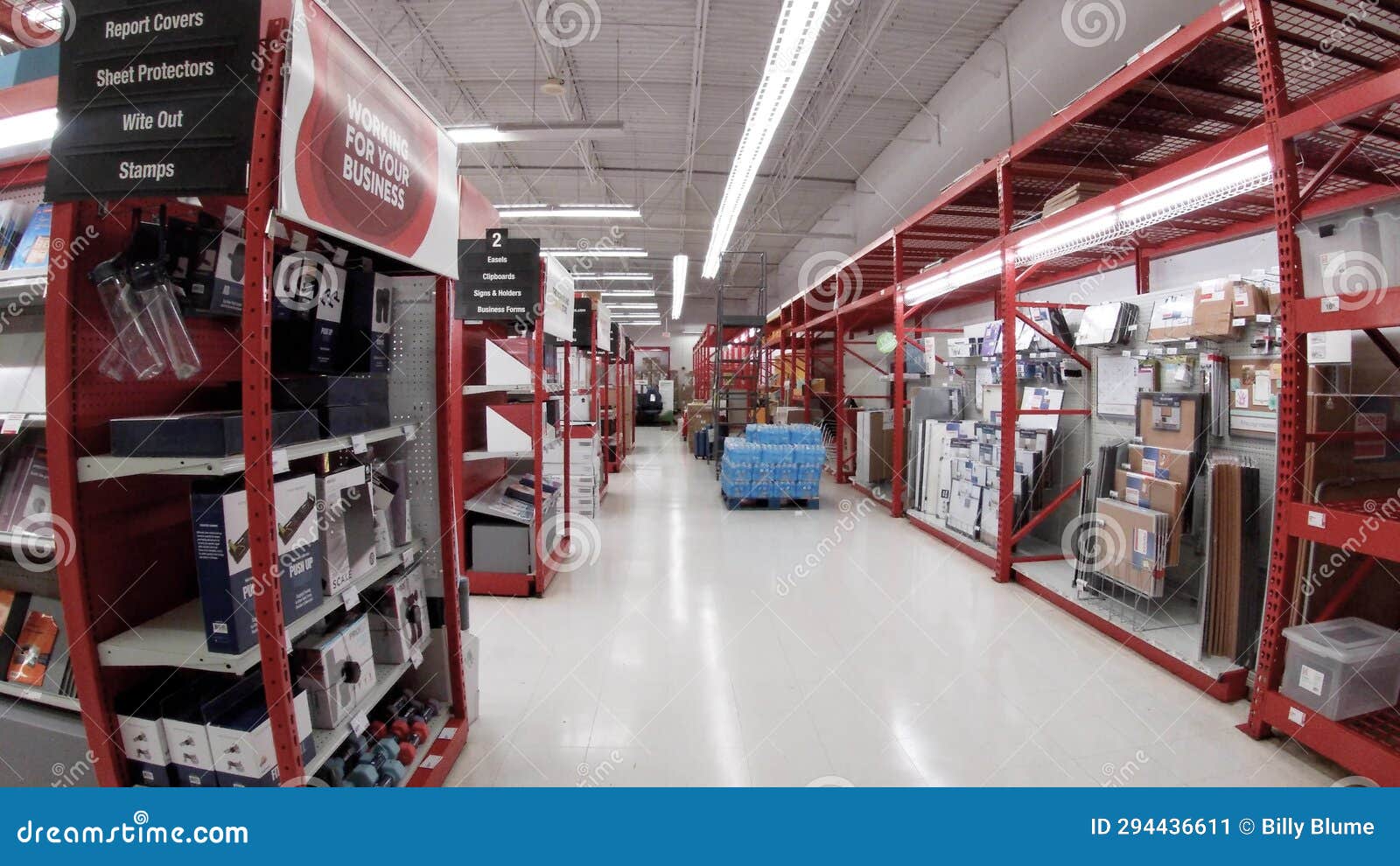 Staples Retail Store Interior 2022 Back Aisle Editorial Photo Image