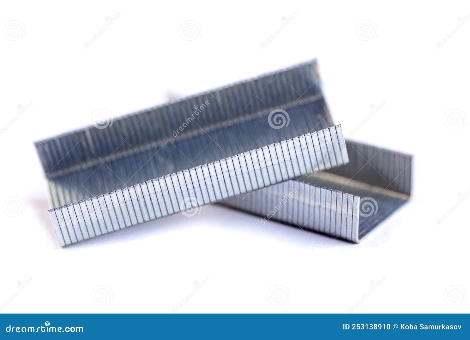 Staples for Staple Gun Isolated on White Background Stock Photo Image