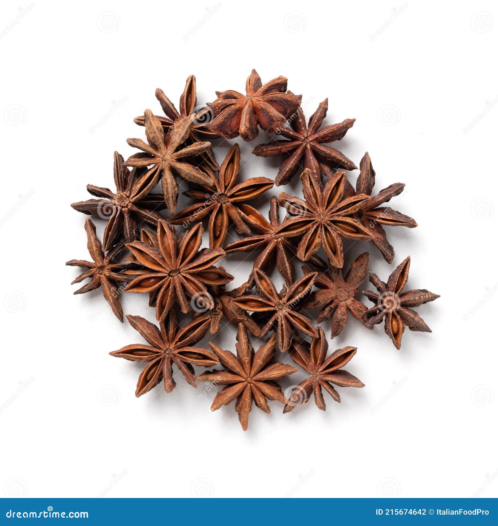 star anise Ã¢â¬â heap of chinese star aniseed, aromatic ingredient Ã¢â¬â top view