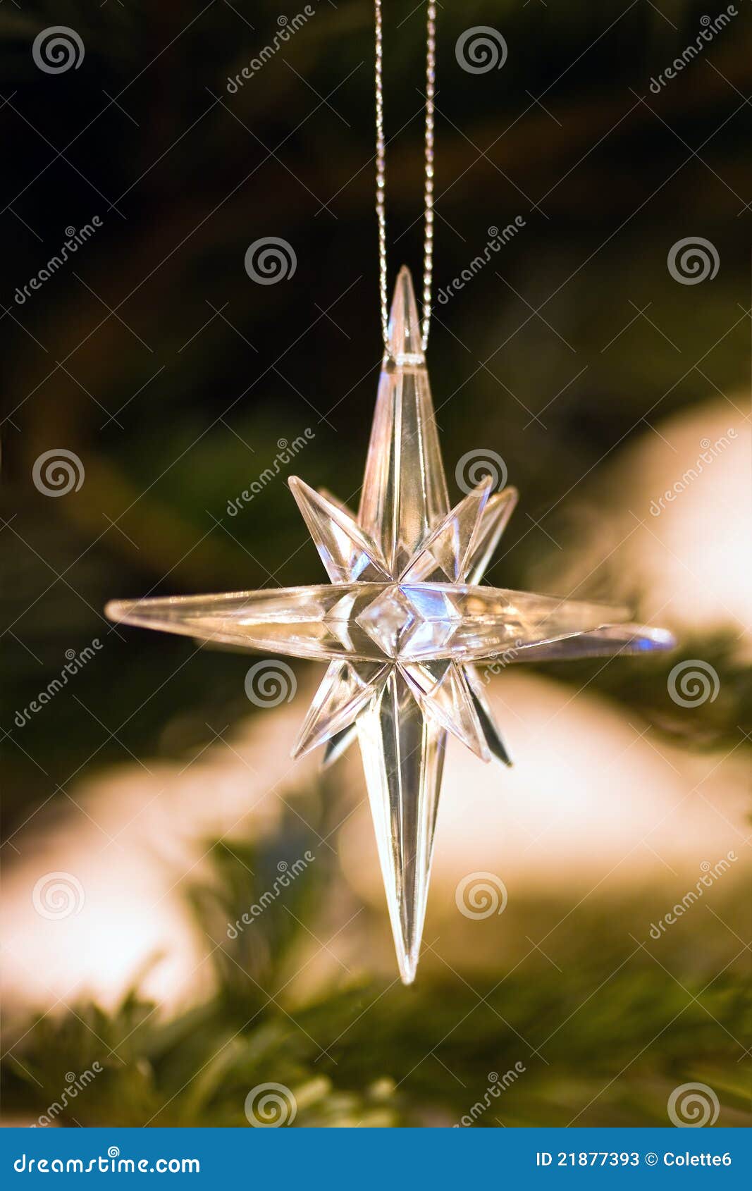 star as decoration in christmastree