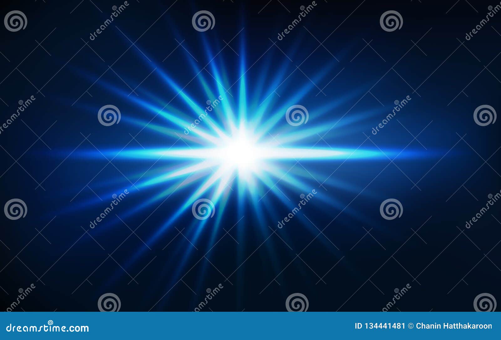 star burst, light rays effect blue concept abstract background  