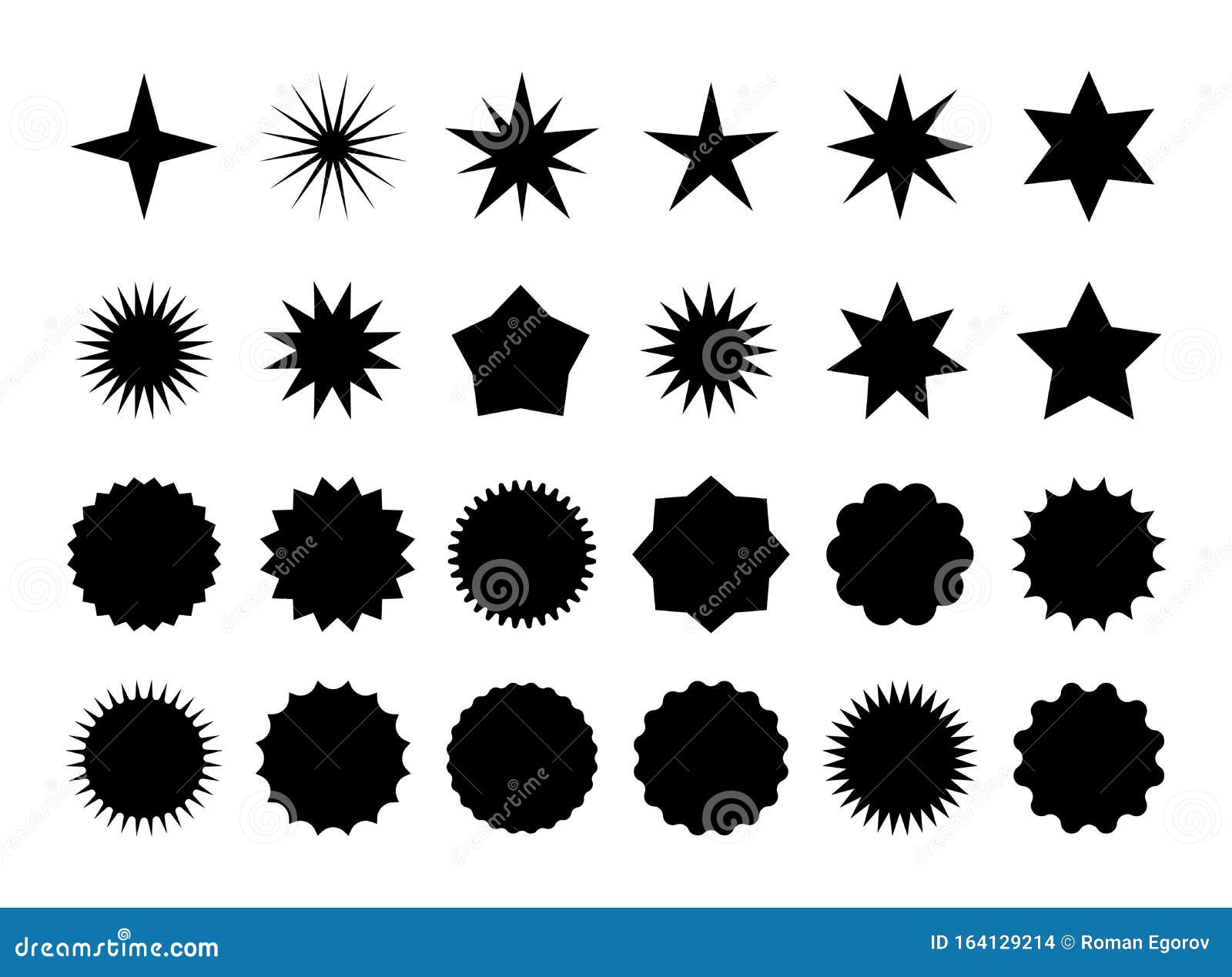 star burst sticker set. black flat price tags explosion silhouettes, starburst retro sale badge.  