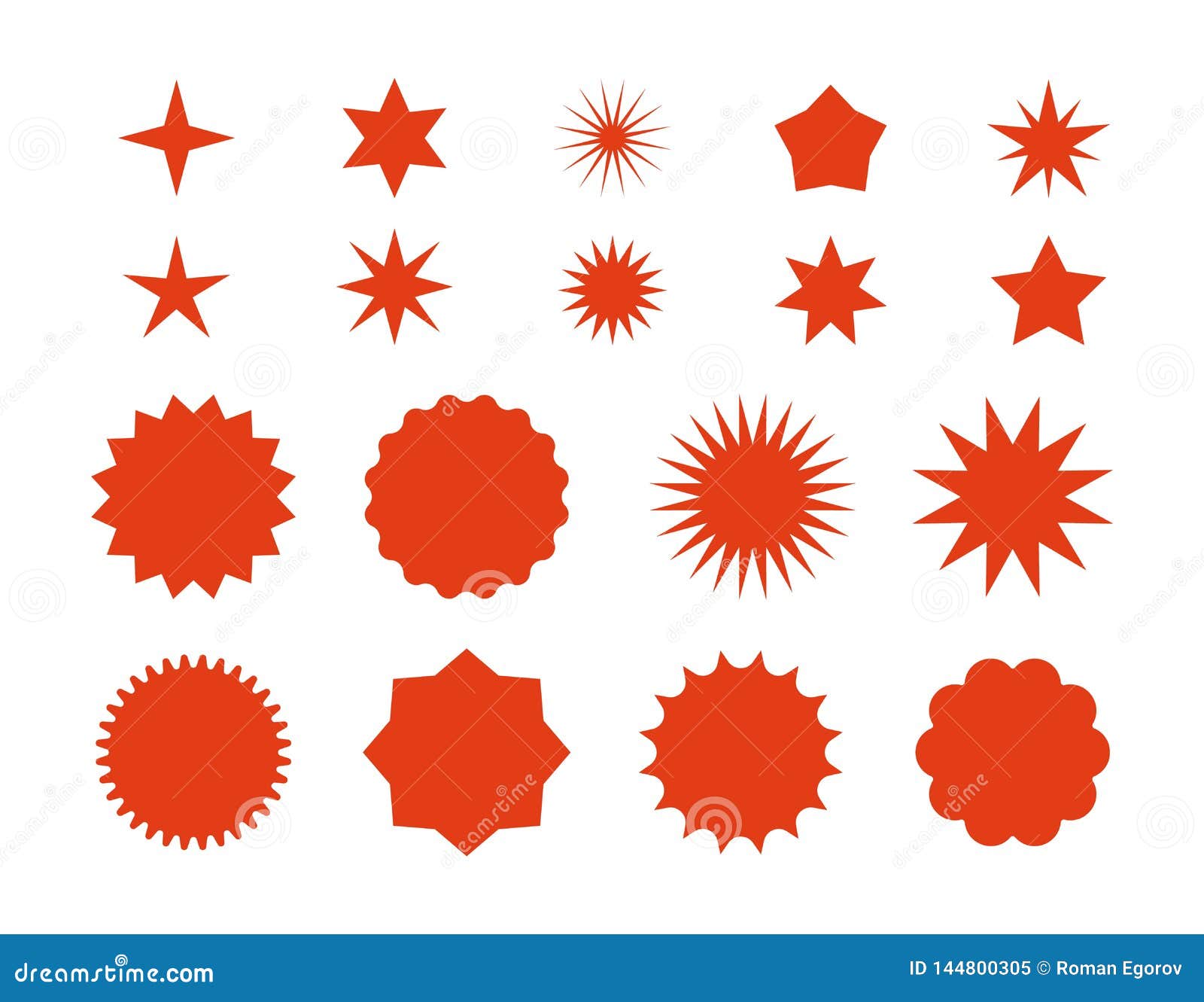 star burst stickers. red retro sale badge, flat price tags silhouettes, starburst labels graphic template.  star