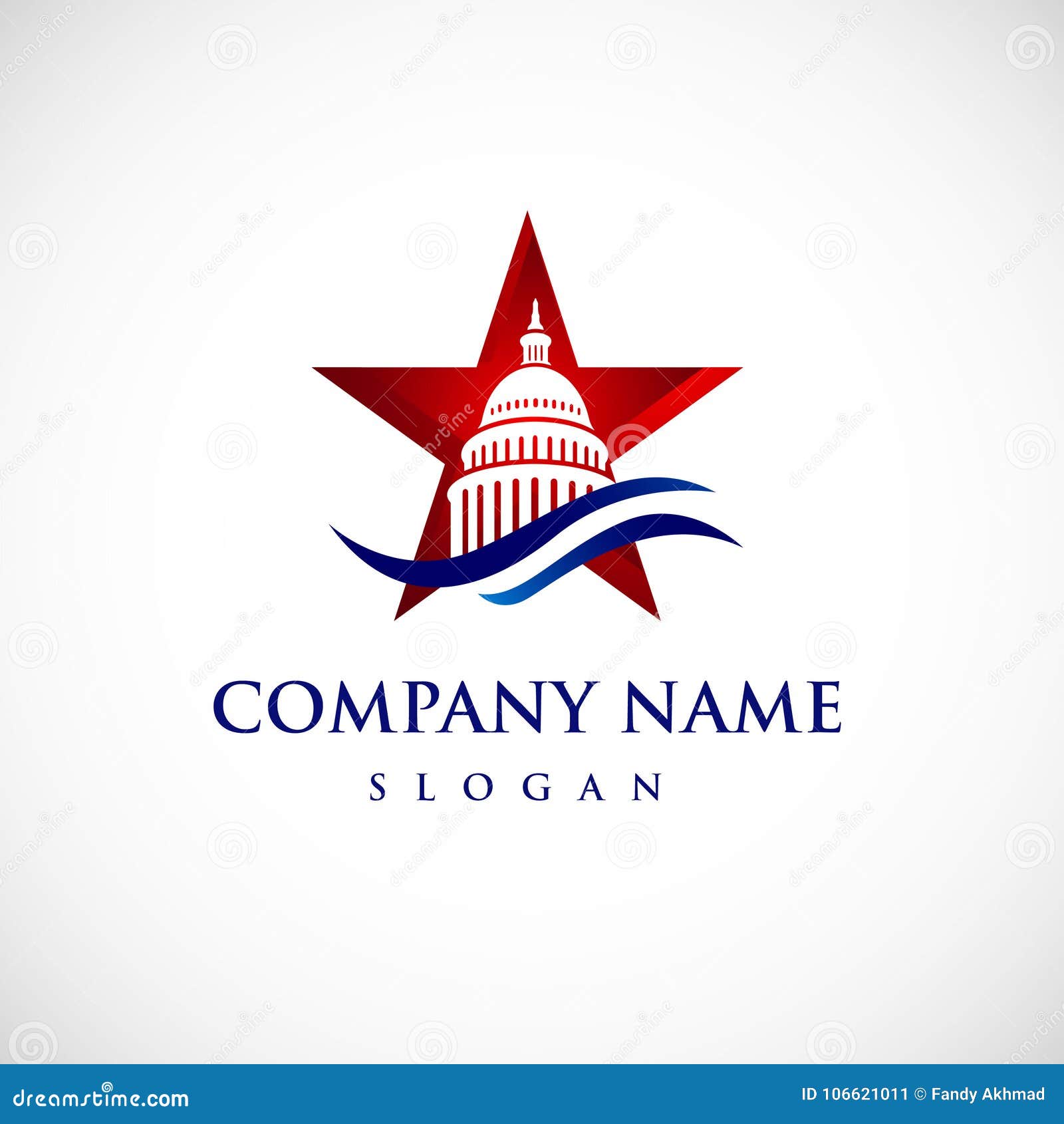 star capitol building logo. government icon. premium