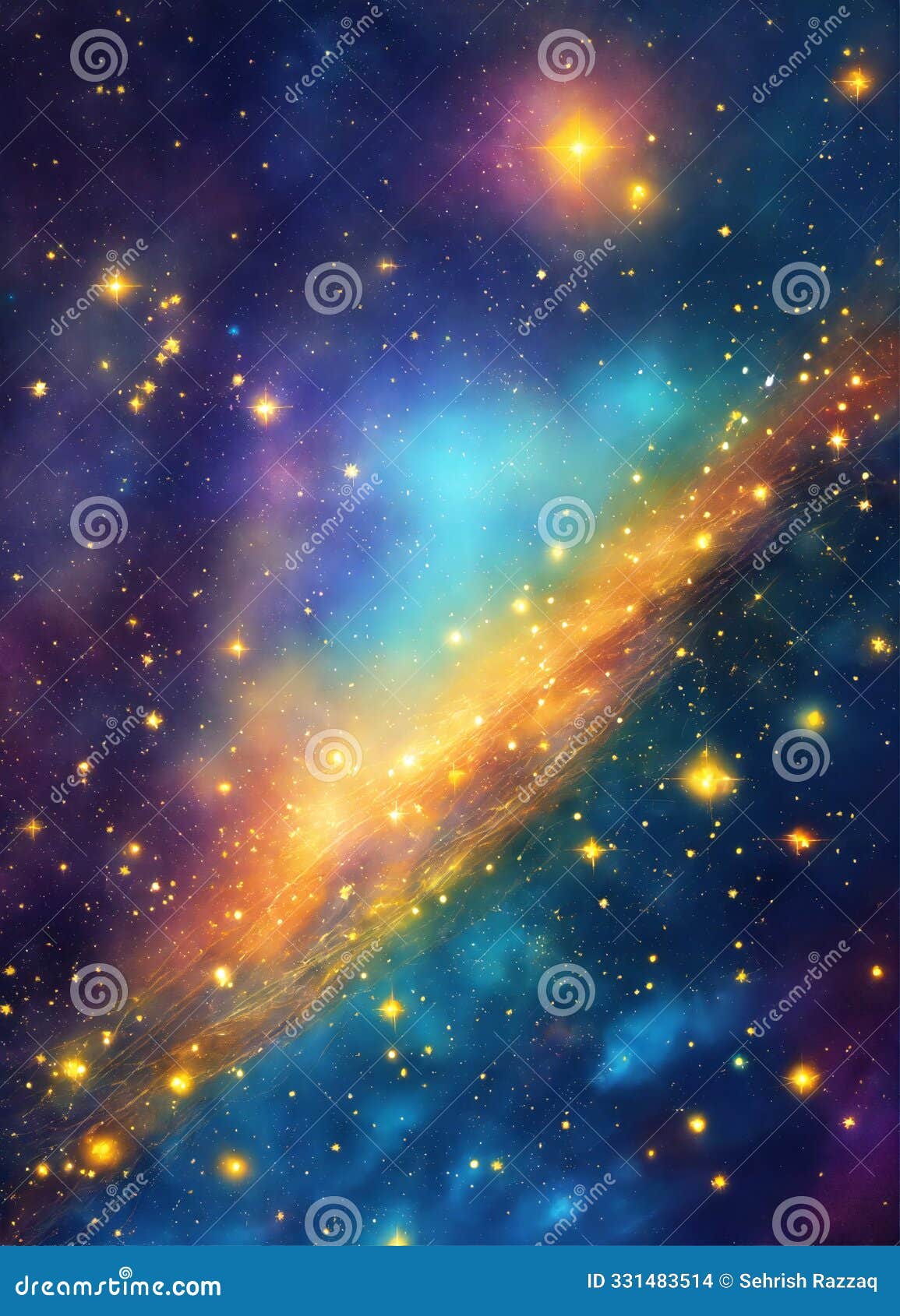 a star cluster with stars and galaxy in the background.
