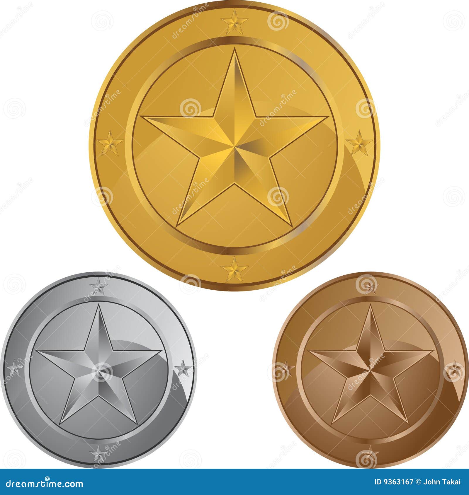 Star Coin Medals stock vector. Illustration of medallion 9363167