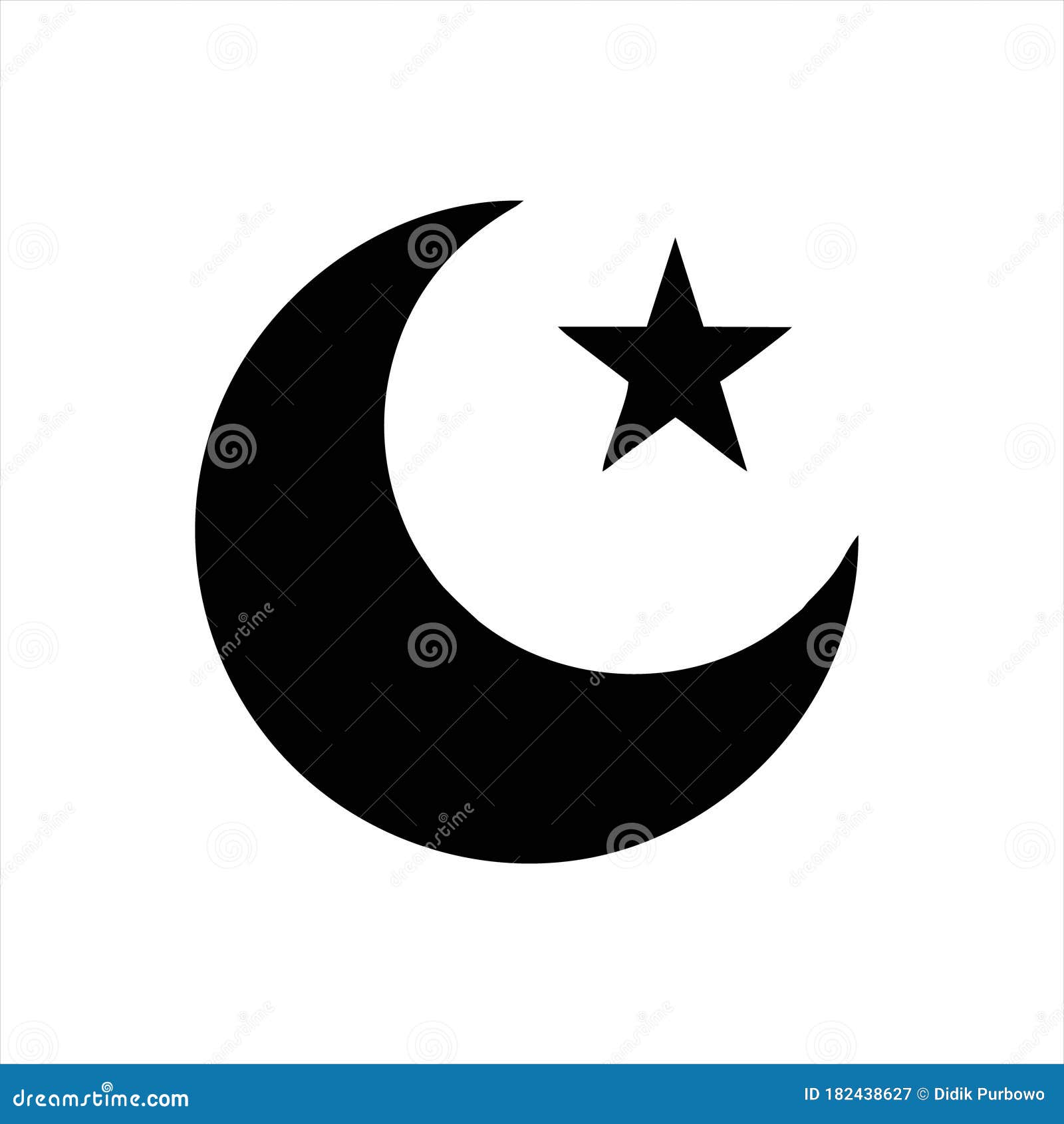 Star And Crescent Moon Icon Isolated On White Background Star And Crescent Moon Icon Simple Sign Stock Vector Illustration Of Popular Islamic