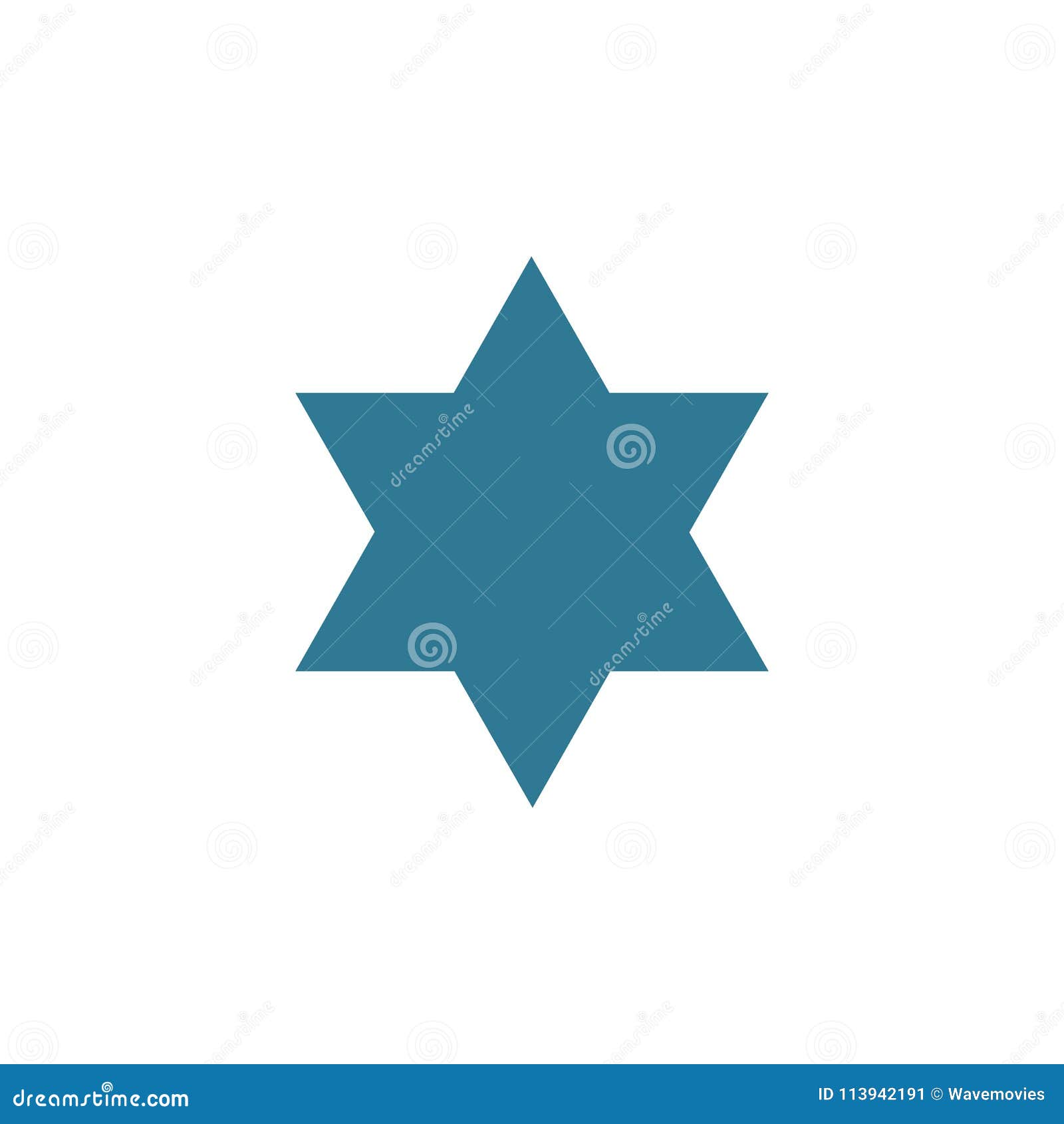 Star of David Shape Icon in Flat Design Stock Vector Illustration of