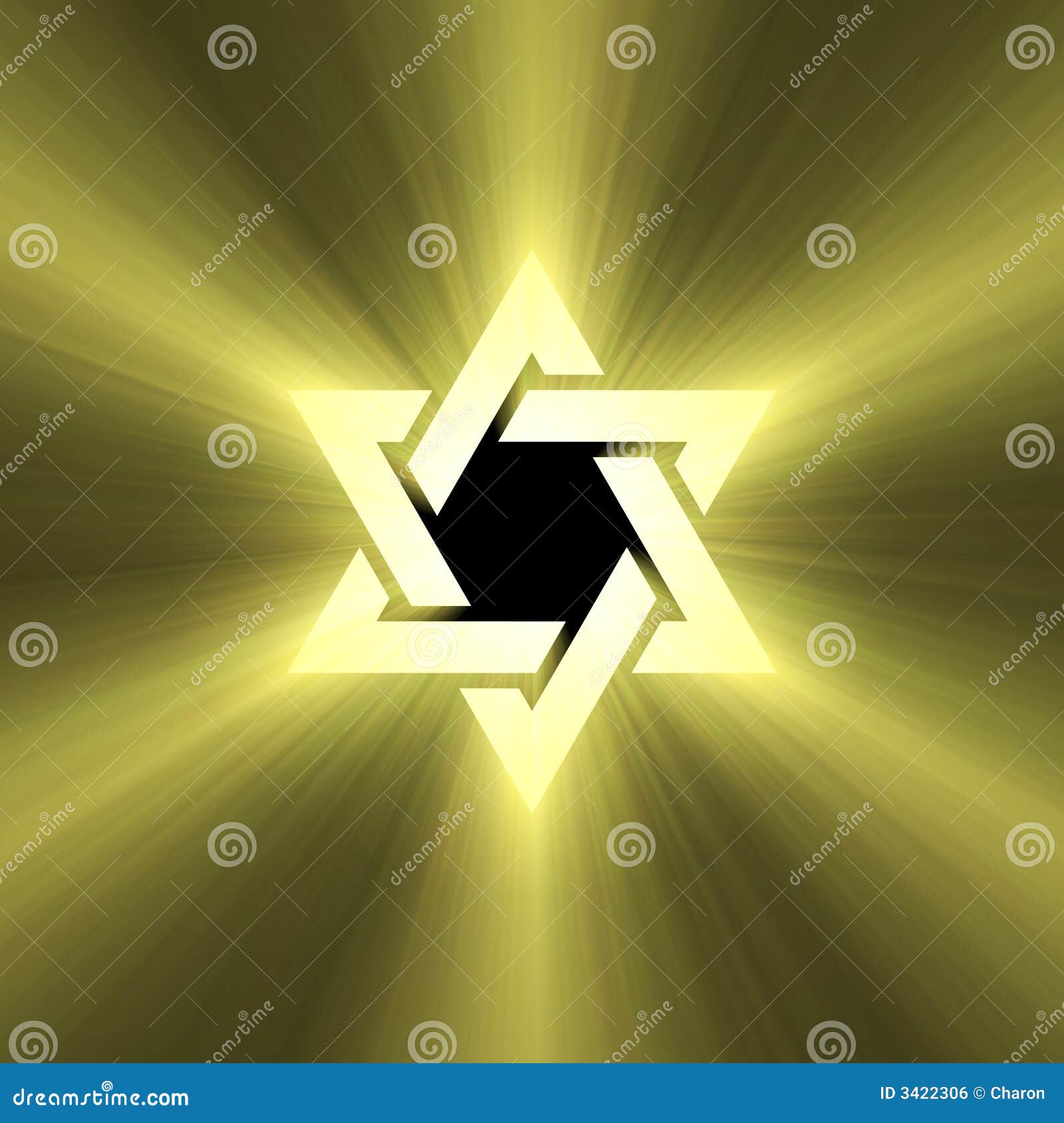 Star Of David Symbol Shine Light Flare Royalty Free Stock Image - Image