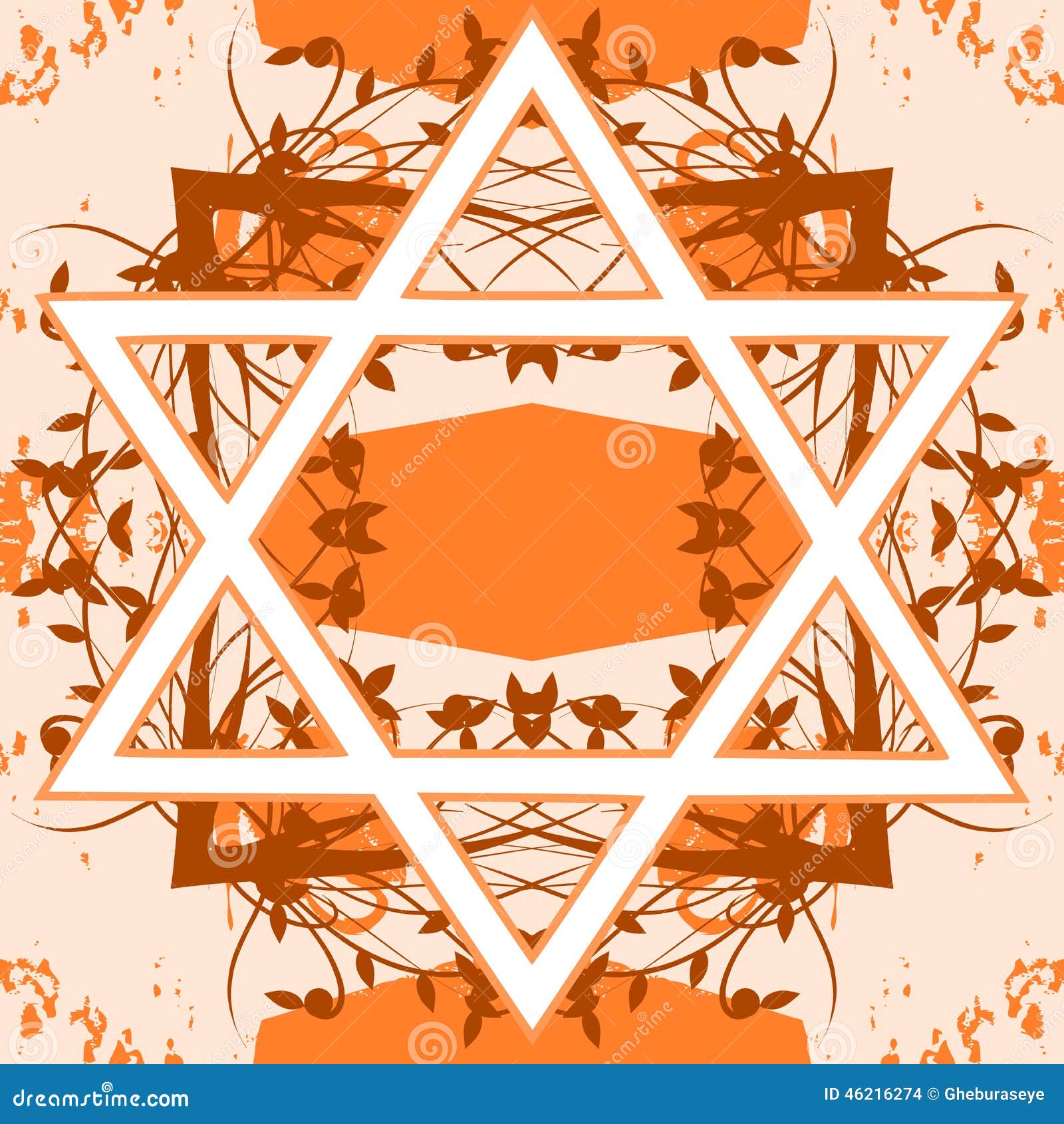 Star Of David Tattoo On Floral Background Stock Vector ...