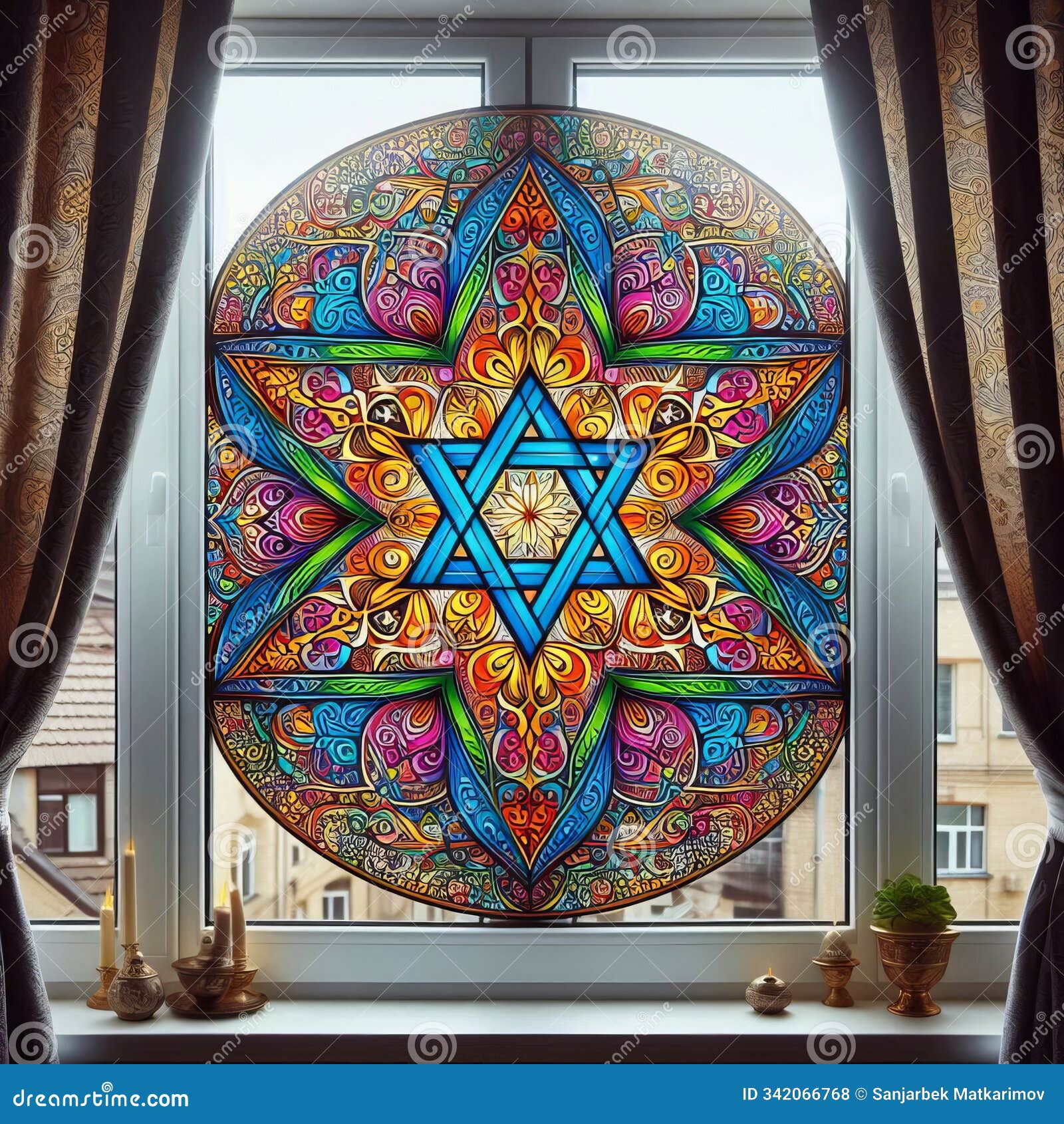 star of david window clings colorful star of david s decora