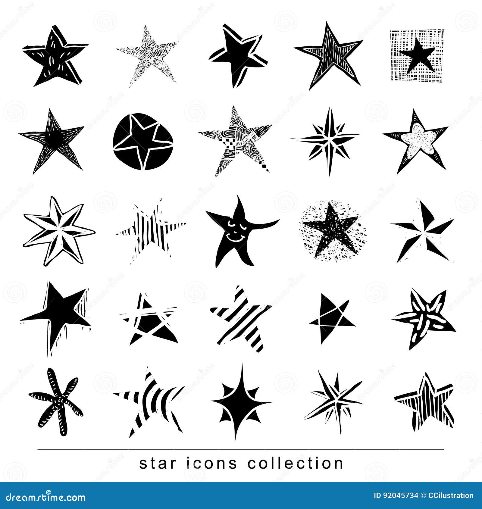 Star Doodles, Hand Drawn Vector Illustration. Stock Vector ...