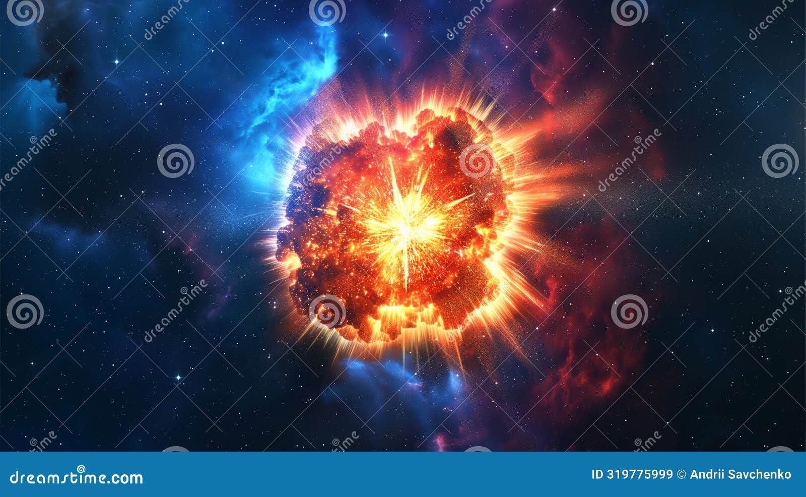 Star Exploding in Space. Cosmic Explosion of a Supernova in Space Stock Image Image of stellar