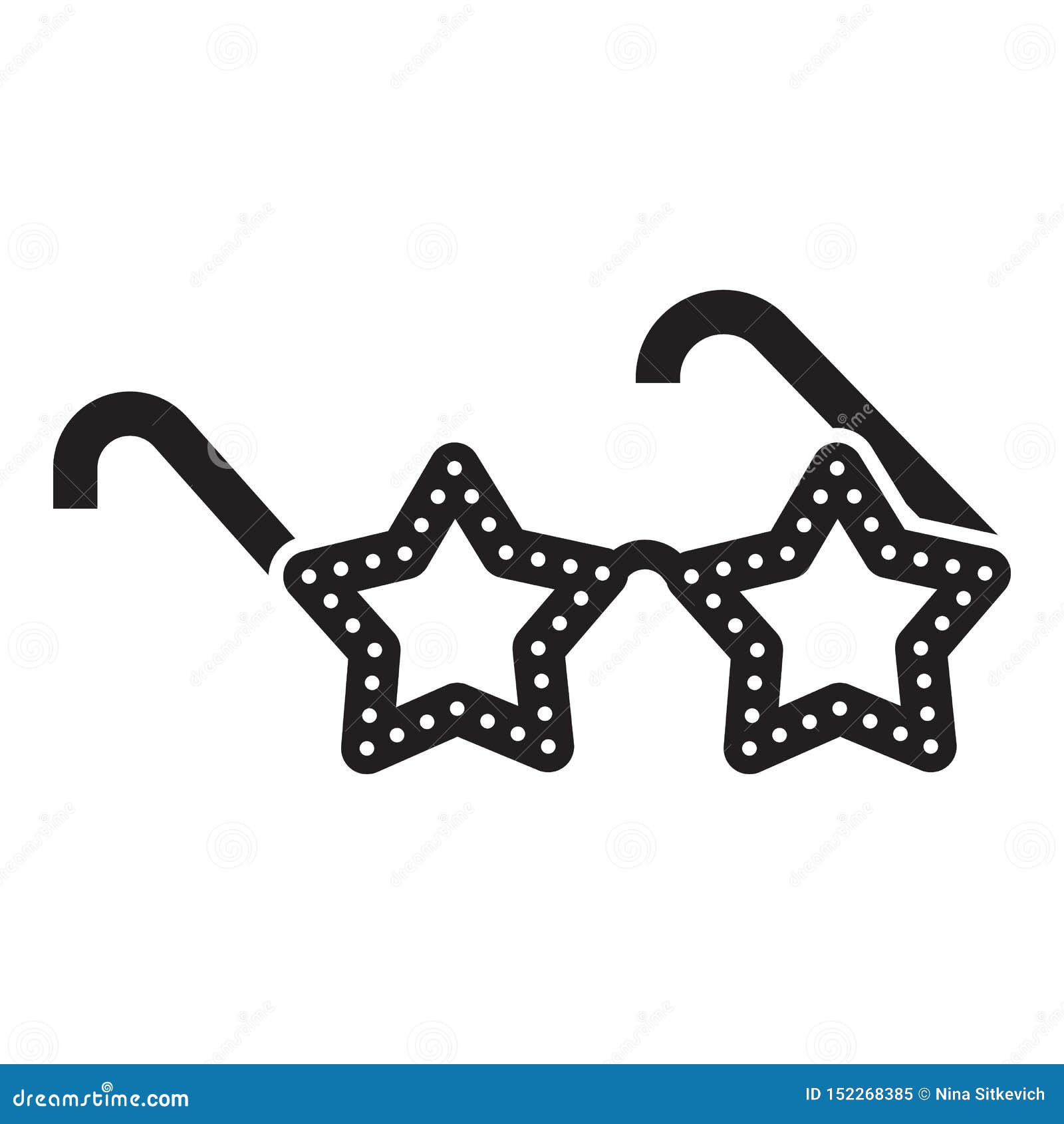 Star Eyeglasses Icon, Simple Style Stock Vector Illustration of