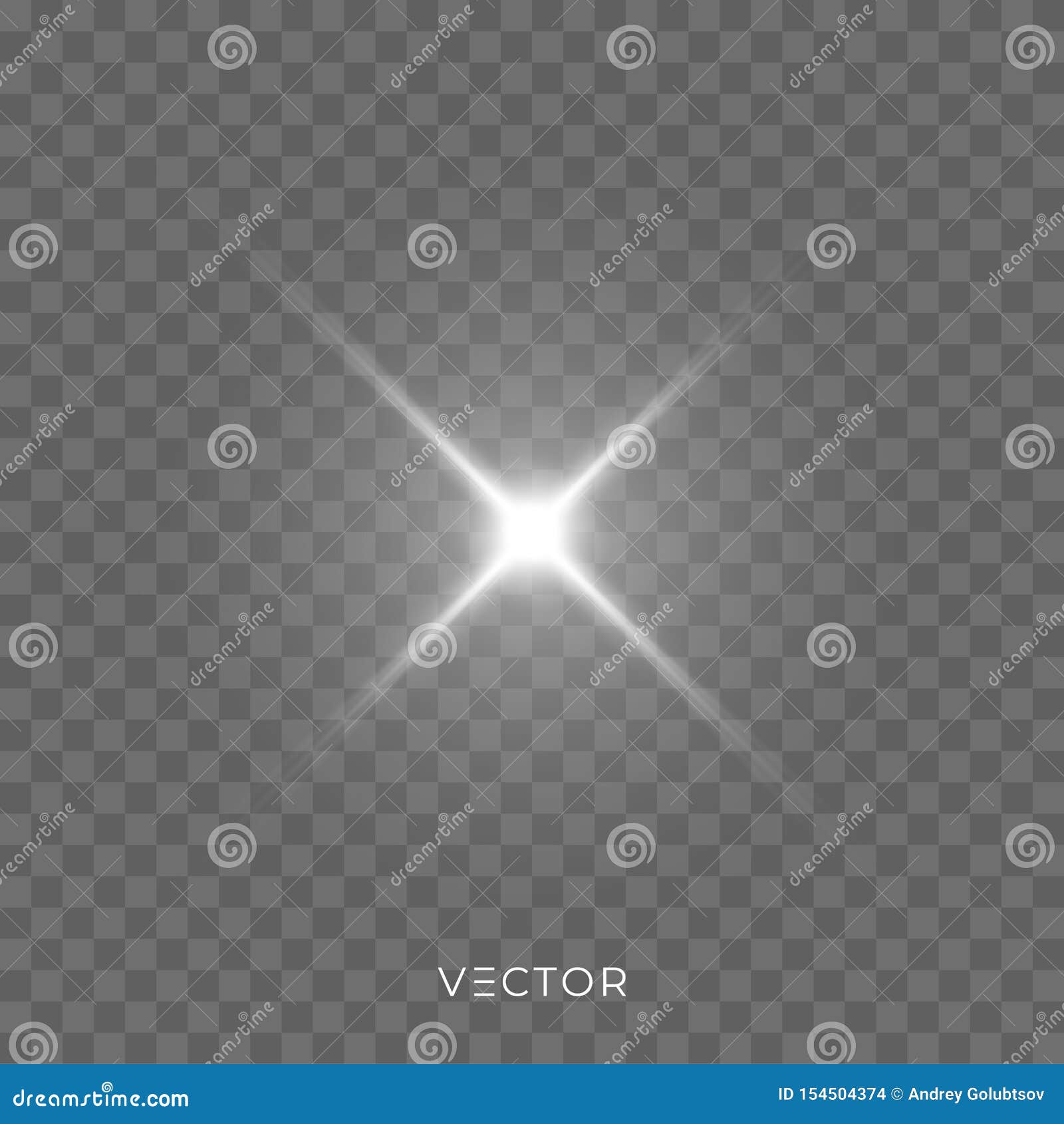 Star Light Shine, Glow Spark Rays Isolated On Transparent Background