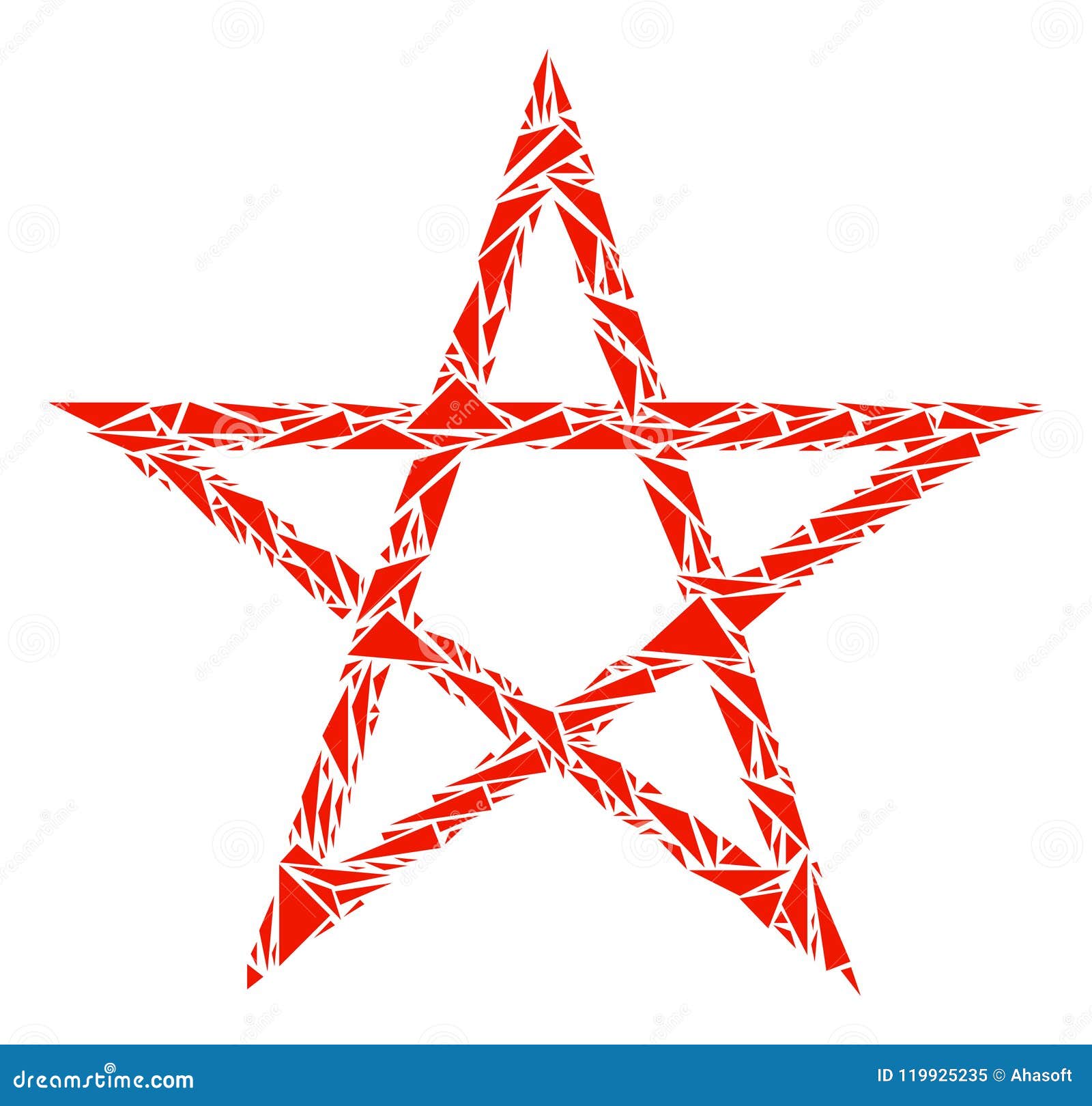 Star Pentagram Mosaic of Triangles Stock Vector Illustration of