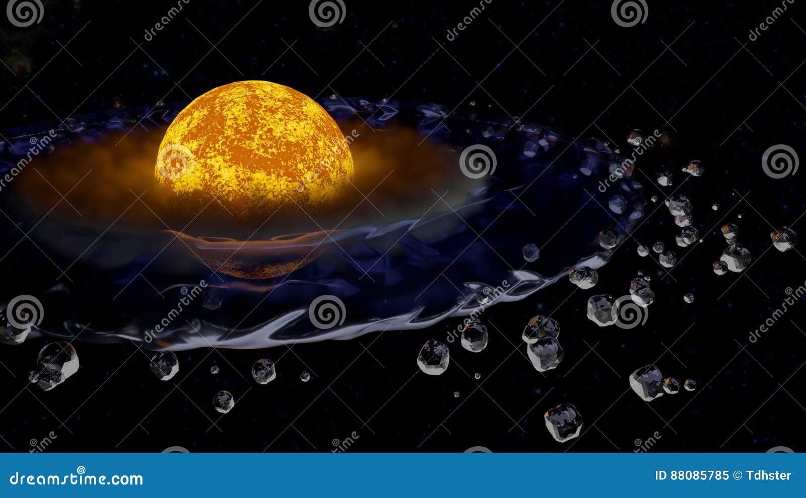 Star Habitable Zone Liquid Water 3d Illustration Stock Illustration Illustration of
