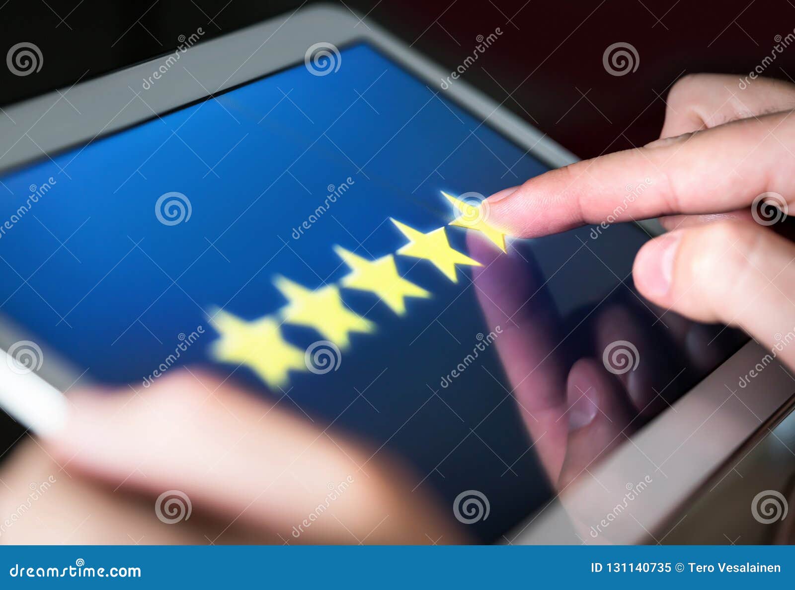 5 star rating or review in survey, poll, questionnaire or customer satisfaction research.
