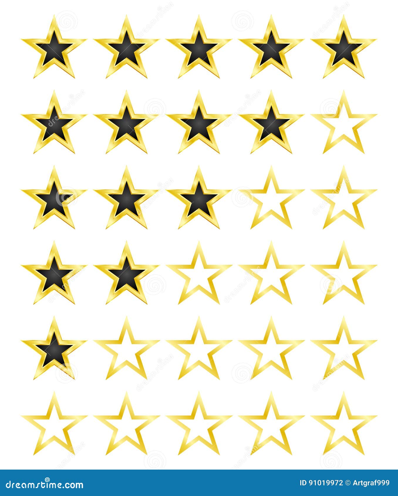 Star Rating For 0 5 Stars Best Rating Vector Illustration Stock