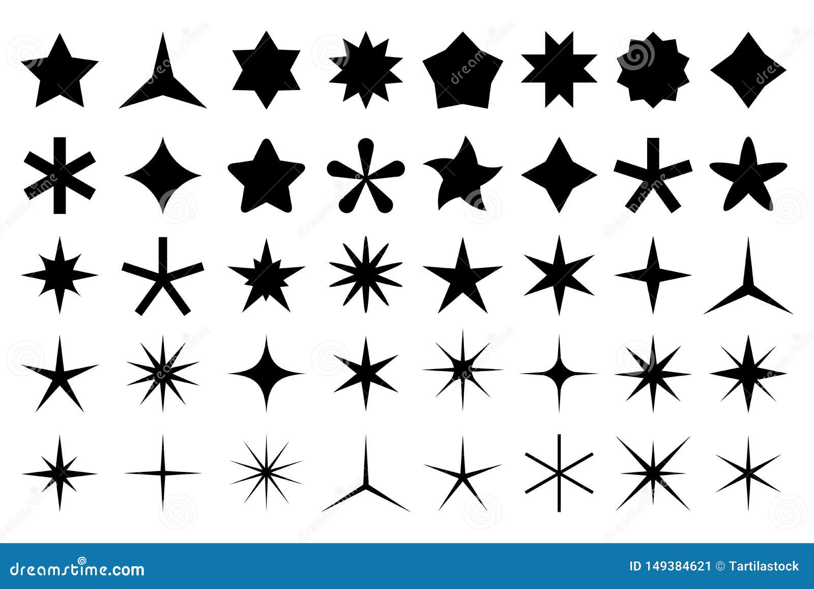 star  icons. rating stars and favorites icon silhouette   set