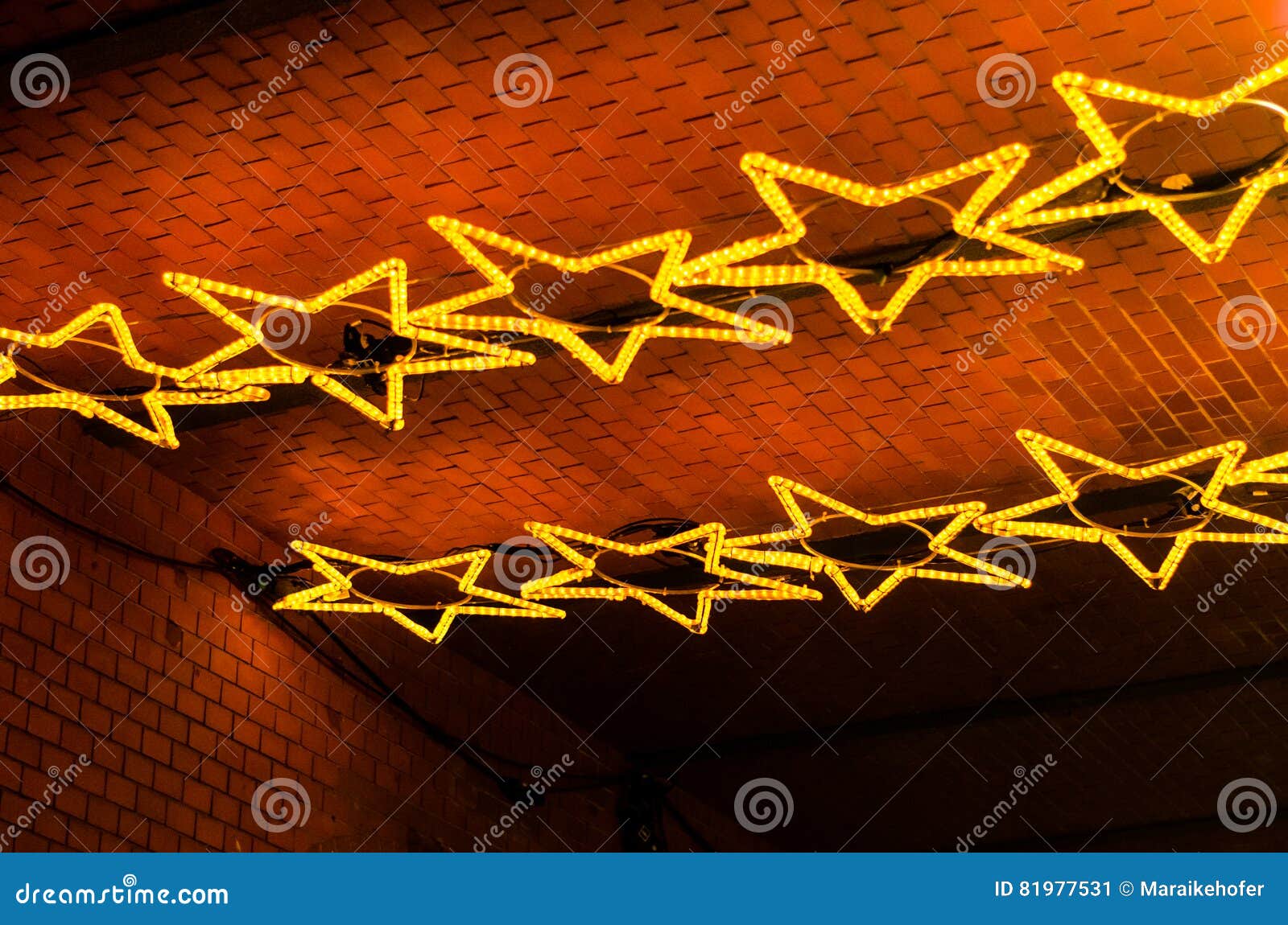 Star Shaped Christmas Decoration in Yellow Tone Stock Image Image of