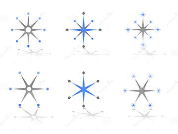 Star and Snowflake Abstract Vector Logo Designs Stock Vector ...