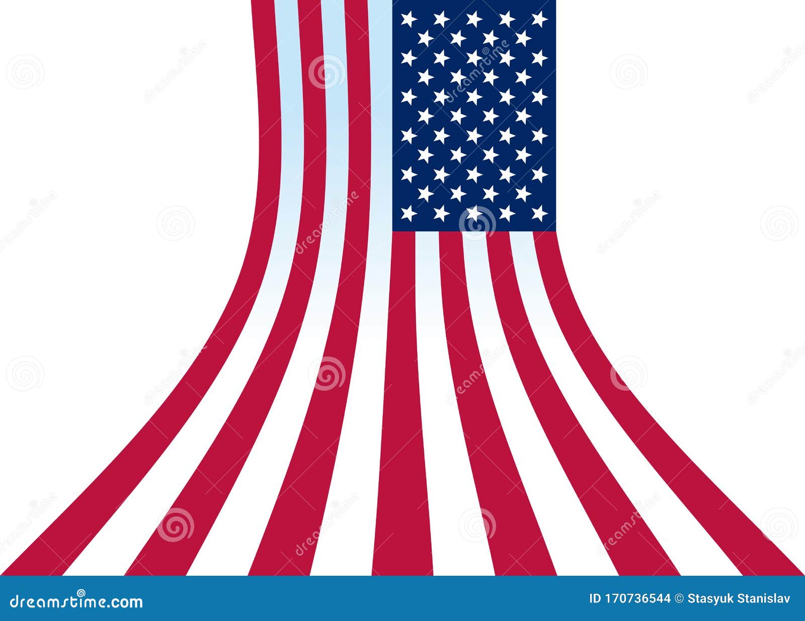 Download US flag perspective stock vector. Illustration of ...