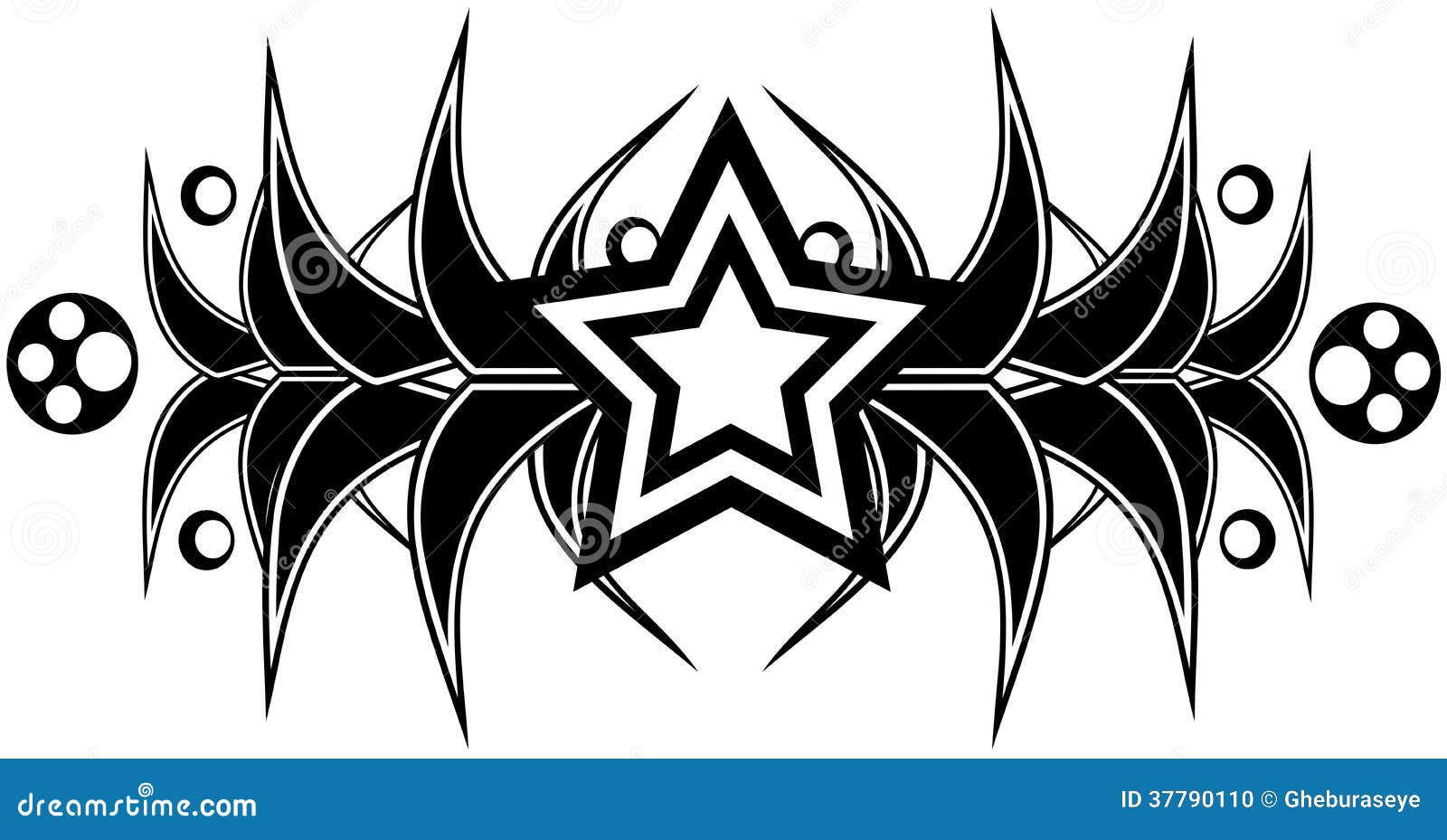 Star tattoo isolated on white background style 1  white with black  lines vector illustration  CanStock