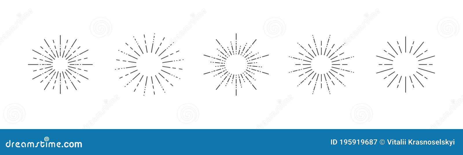 Starburst Set on a White Background. Isolated Background Stock Vector