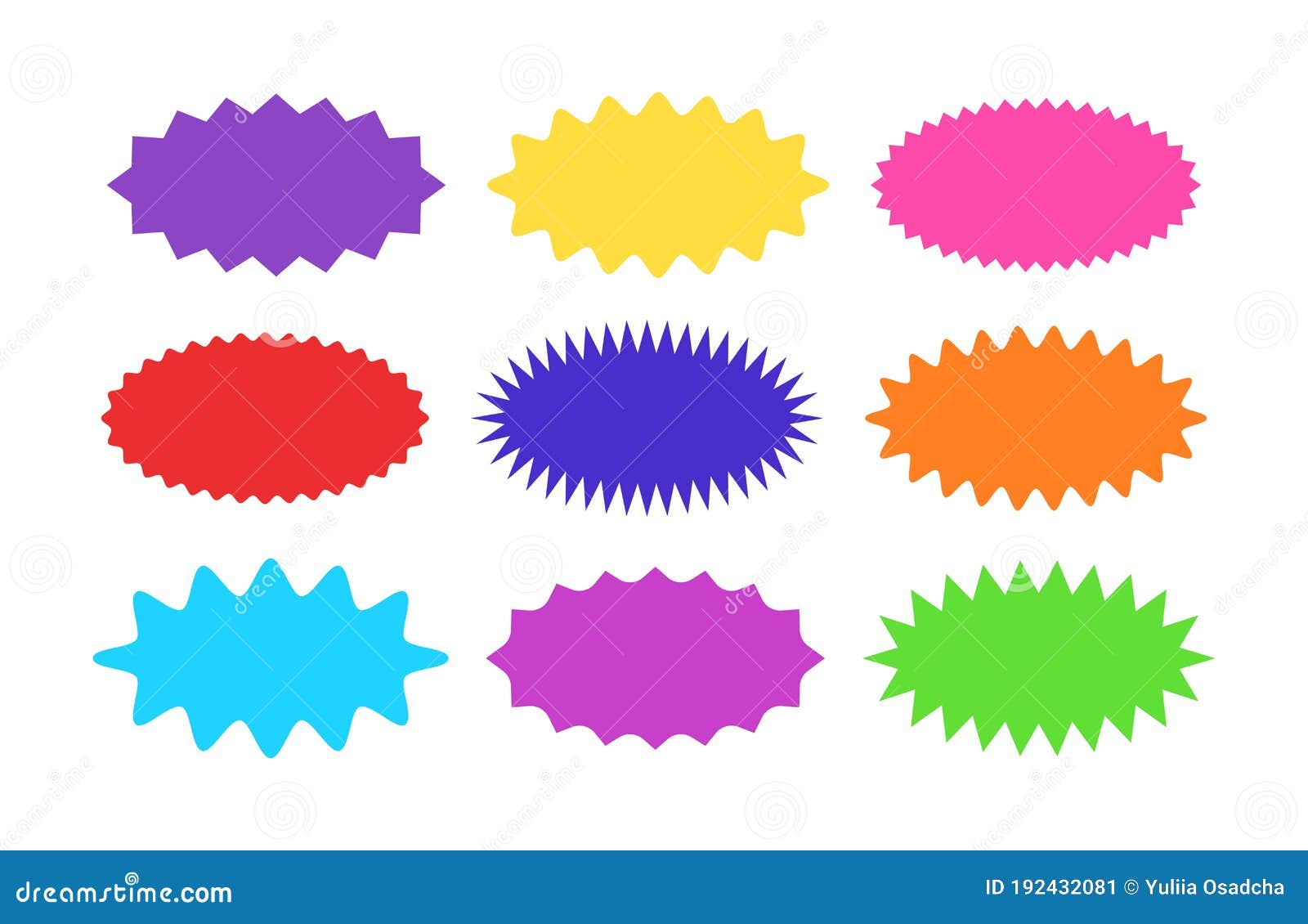 Starburst shape stickers By vectortatu