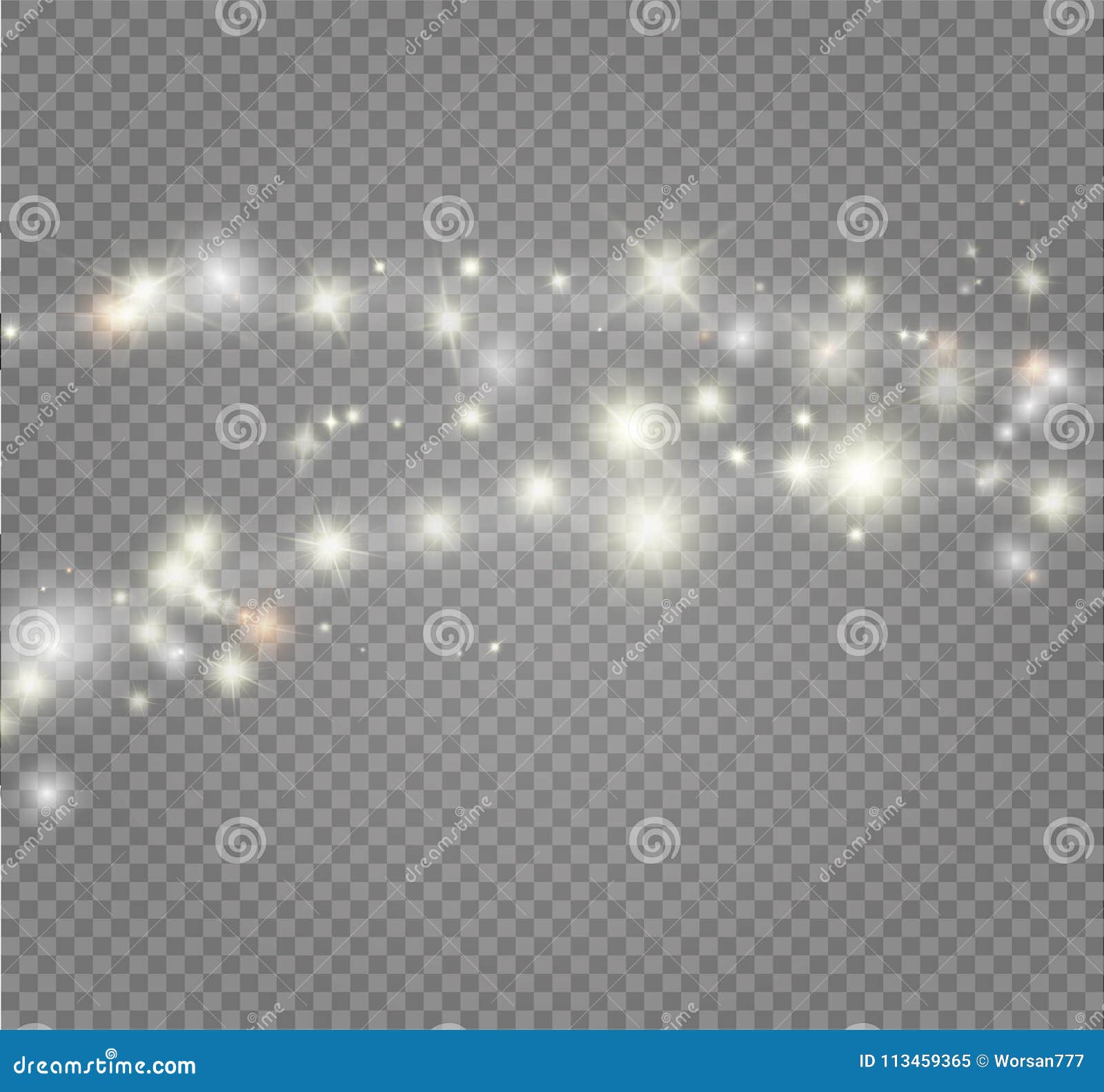 Stardust biała błyskotliwość Błyska rozjarzonych stardust Magicznych iskrzastych cząsteczek lekkiego skutek Wektorowa ilustracja dalej z przejrzystym tłem