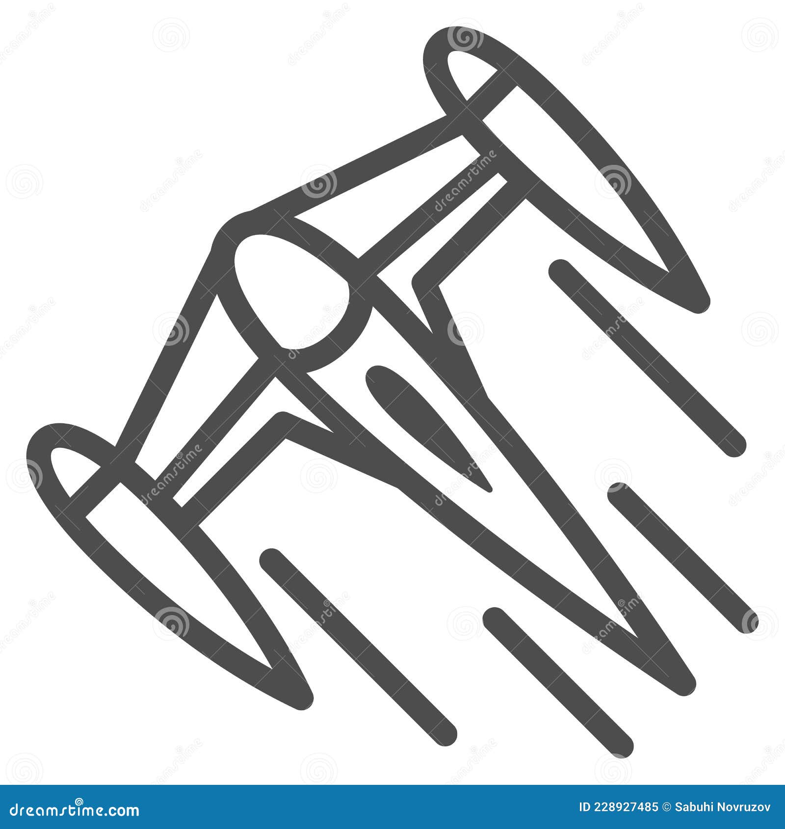 starfighter n 1 line icon, star wars concept, imperial naboo single pilot craft  sign on white background, outline