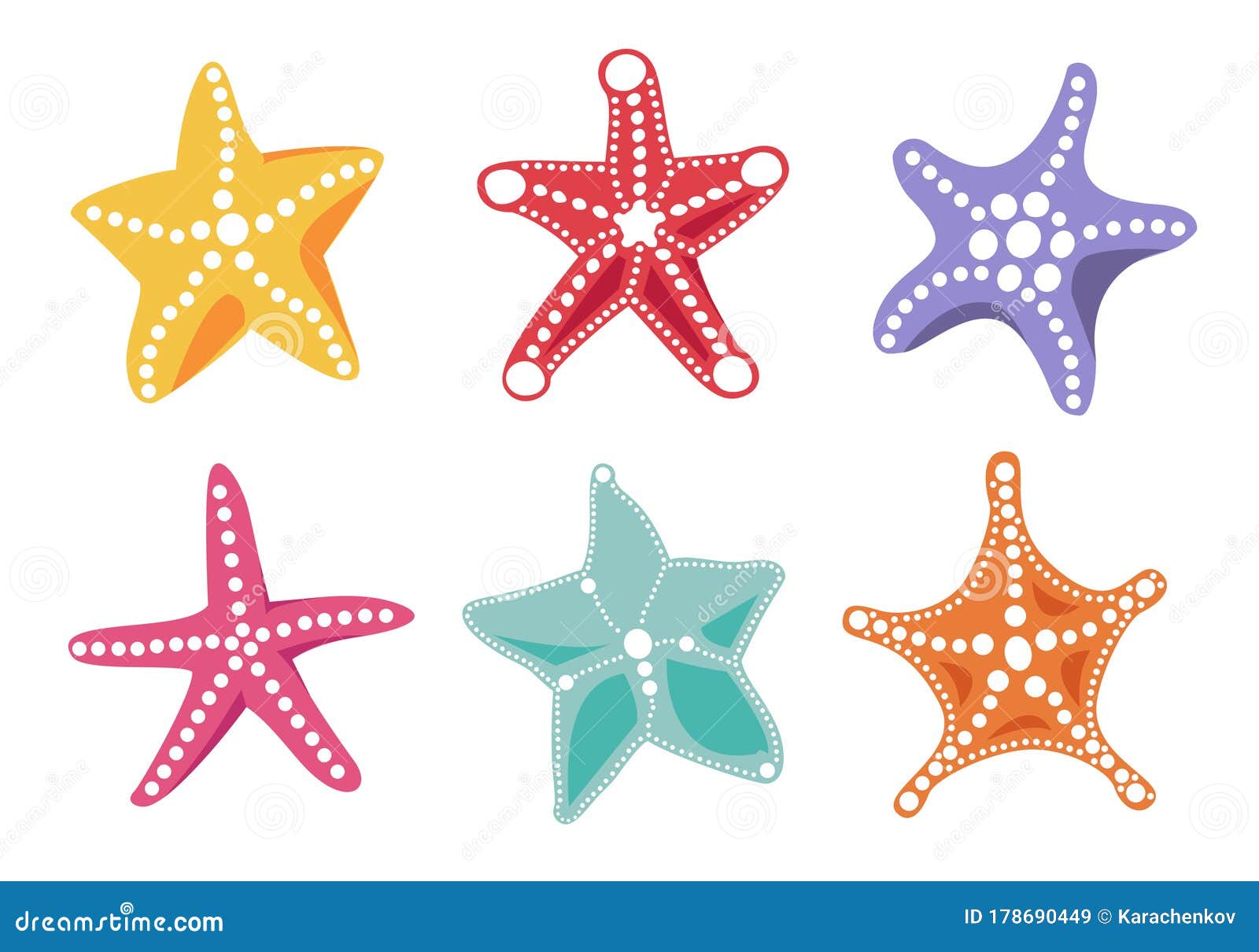 Icon Baby Starfish On A White Background. Cartoon Vector