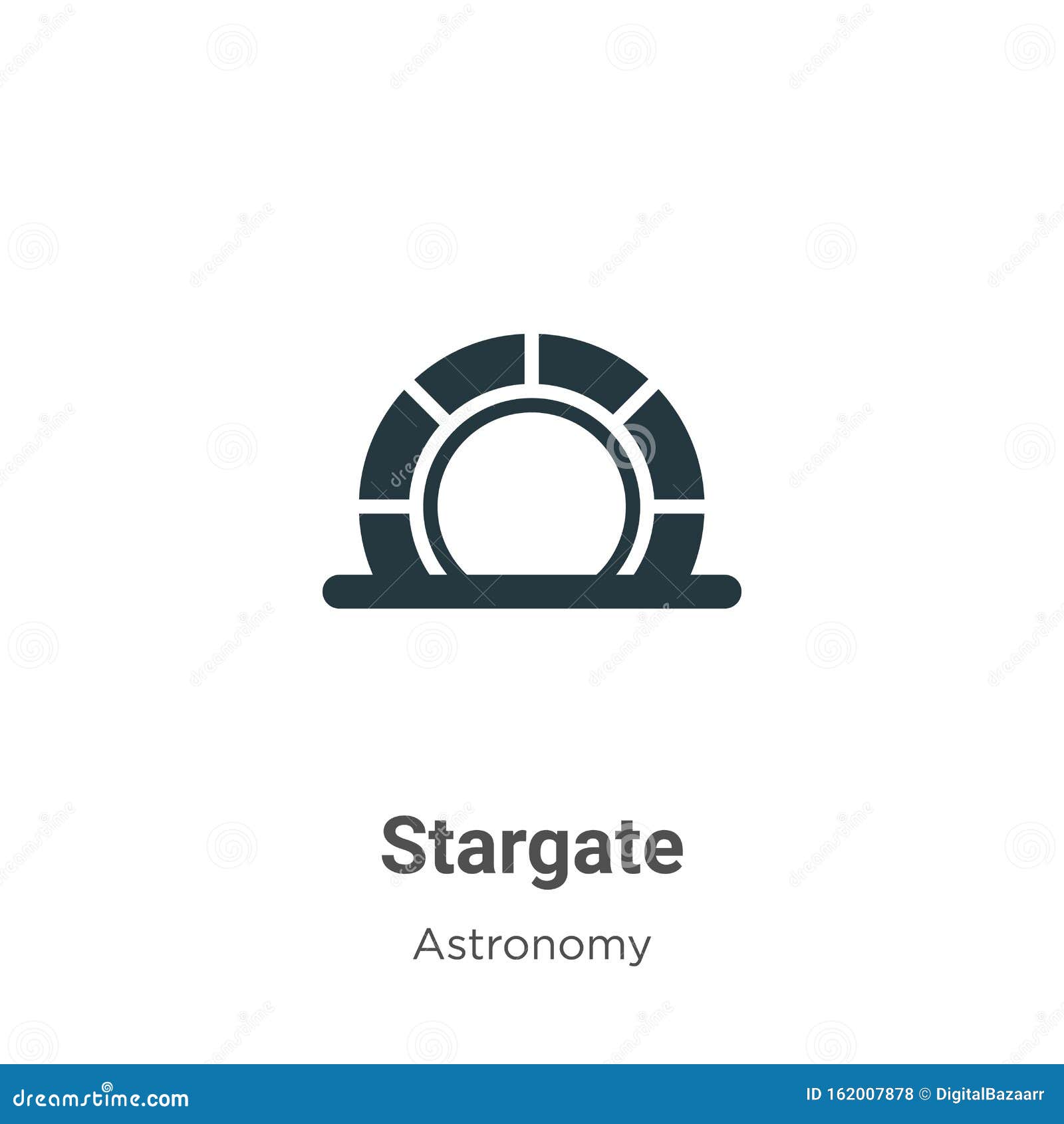 Stargate Vector Icon on White Background. Flat Vector Stargate Icon